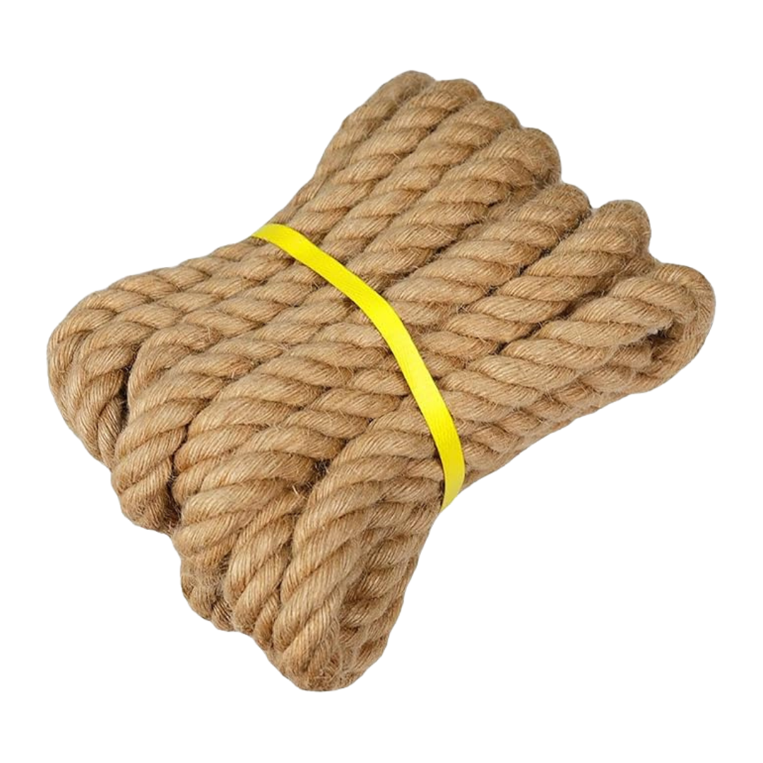 Natural Jute Rope | Durable 4-Strand Weave for Crafting & Outdoor Use | Rustic Brown Cord for Railings and Décor