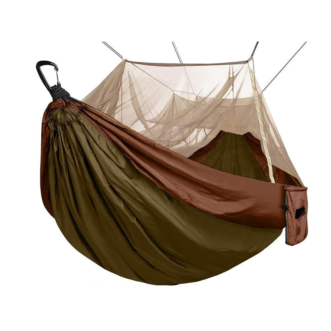 Outdoor Camping Hammock | Integrated Mesh Net with Adjustable Straps | Compact & Portable for Hiking and Relaxation