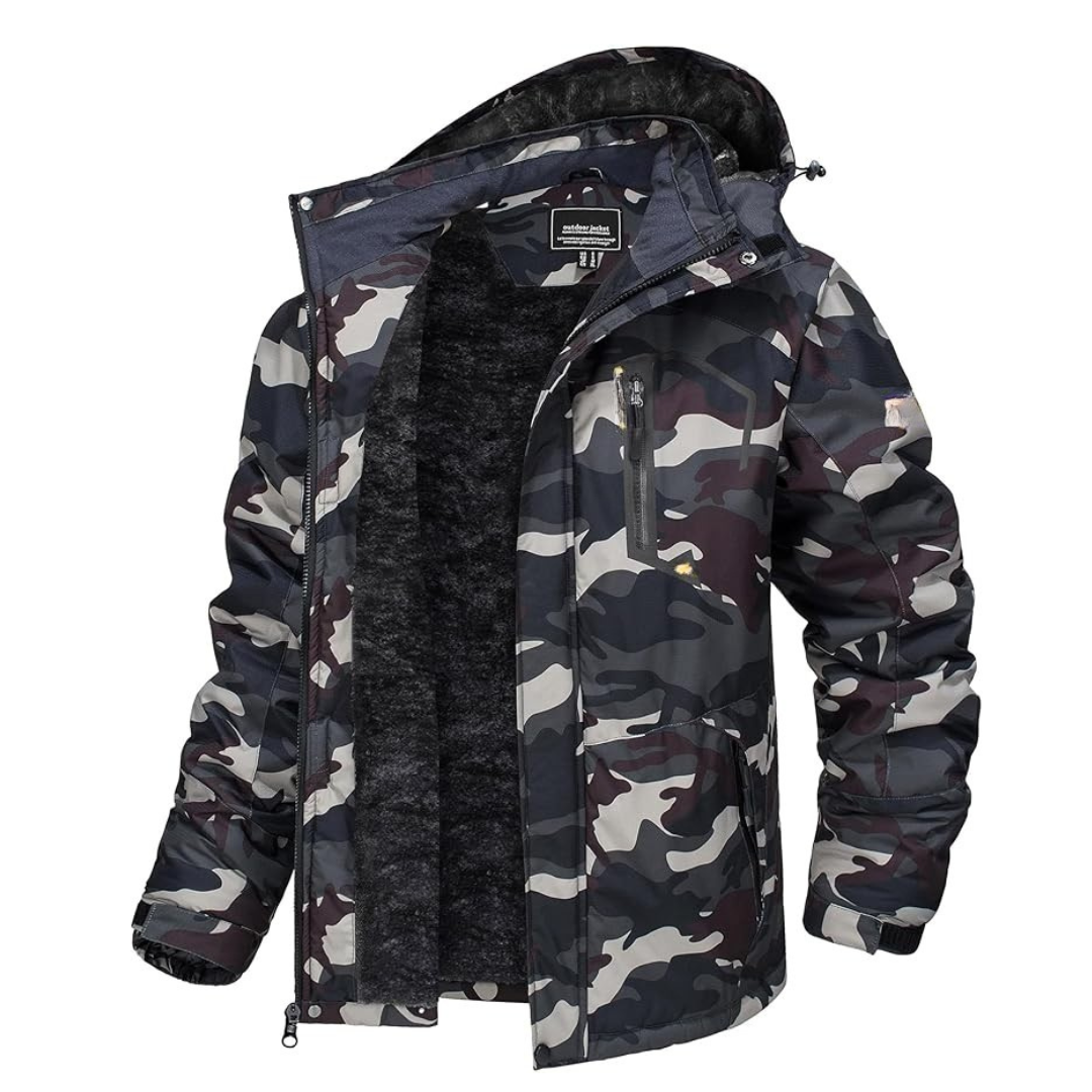 Outdoor Essentials | Men's Ski Jacket with Water-Resistant Fabric | Insulated Comfort for Cold Weather