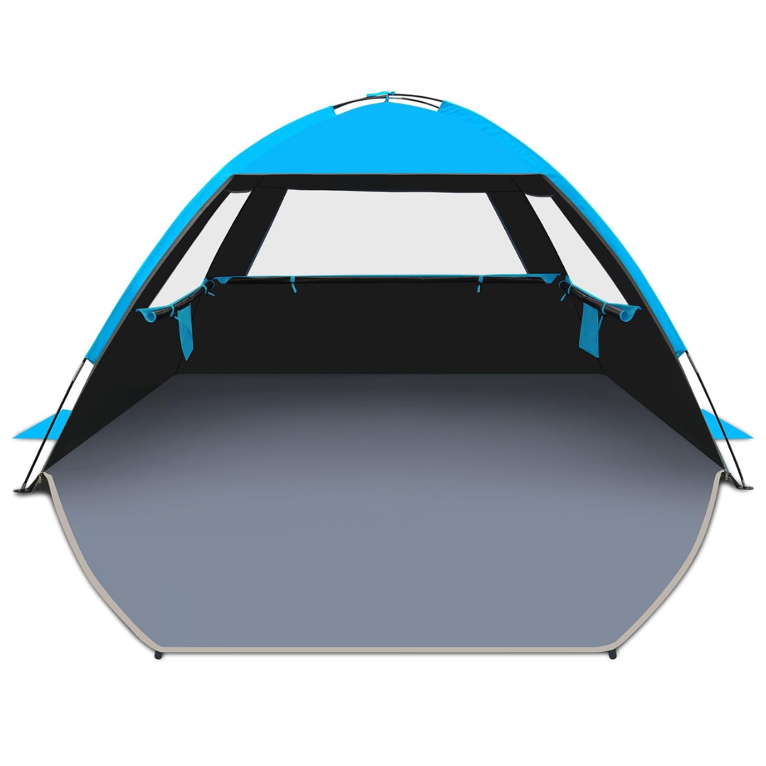 Portable Beach Tent | Pop Up Beach Shade with Mesh Windows | Spacious Shelter for Outdoor Comfort