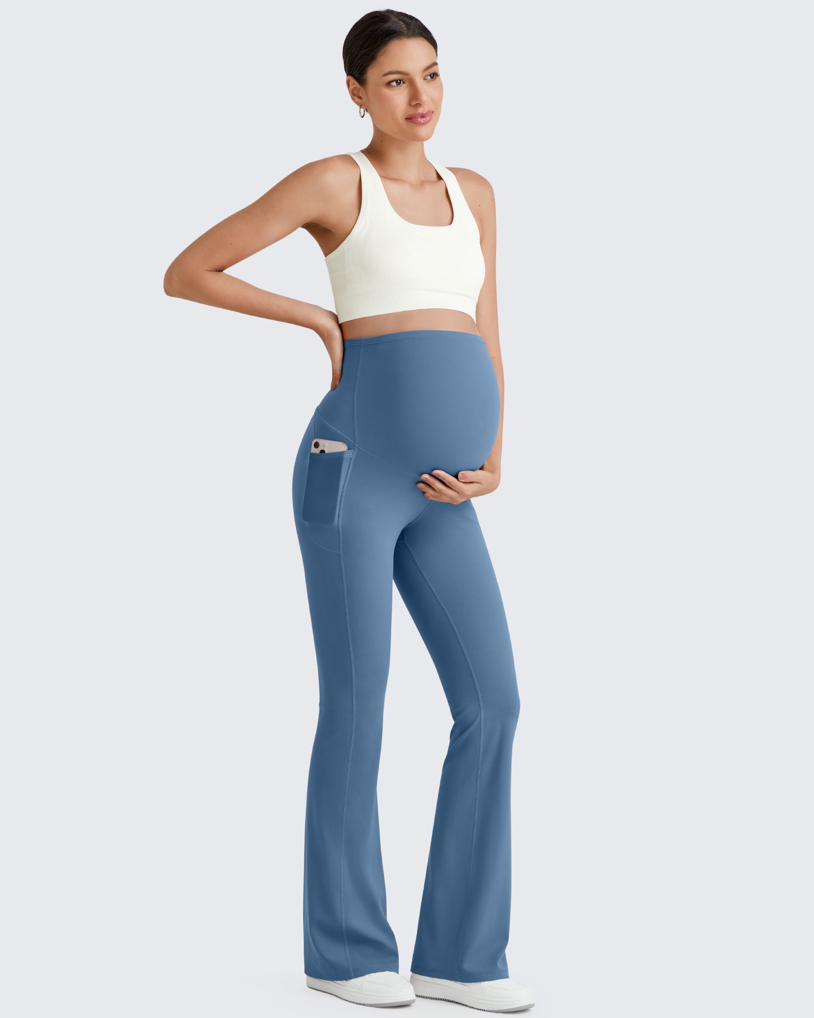 Pregnancy Leggings | Flare Design with High-Stretch Waistband | Comfortable Fit for Expecting Mothers