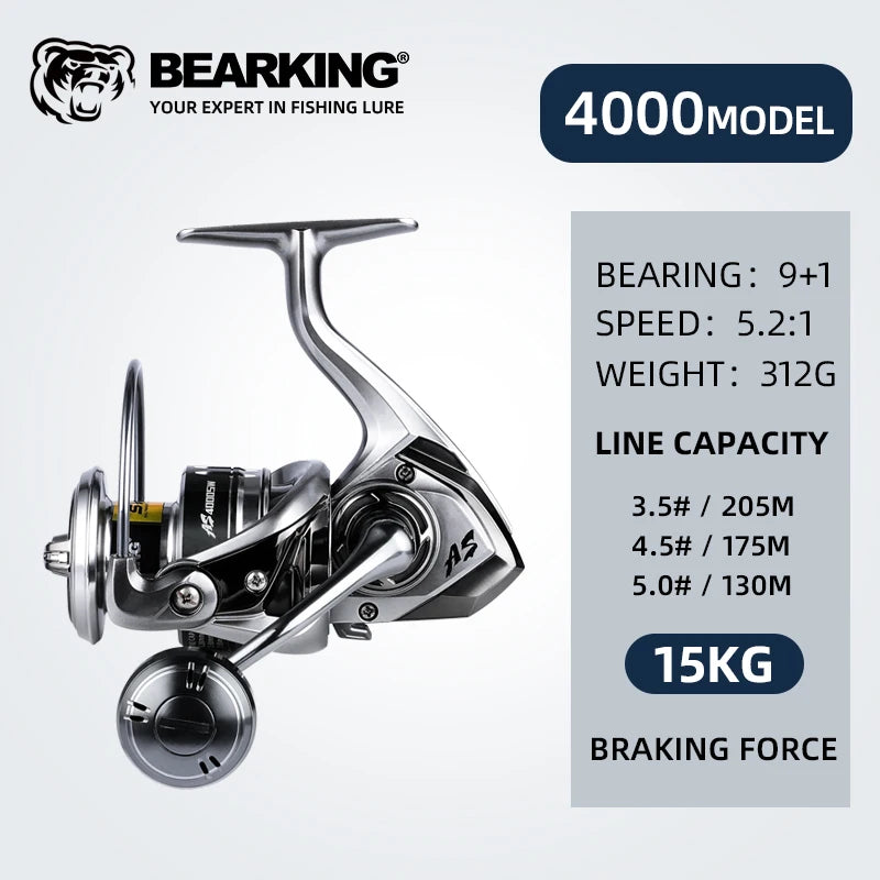 Premium Saltwater Fishing Reel | Spinning 1000-6000 with 9+1BB Bearings | Water-Proof Design for Smooth Operation