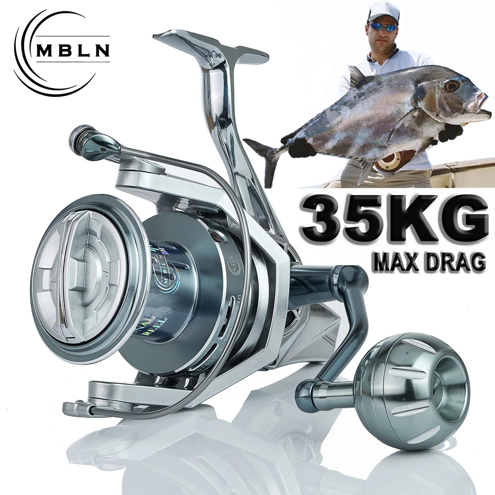 Premium Sea Fishing Reel | 35kg Max Drag with Full Metal Design | Corrosion Resistant for Ultimate Saltwater Performance