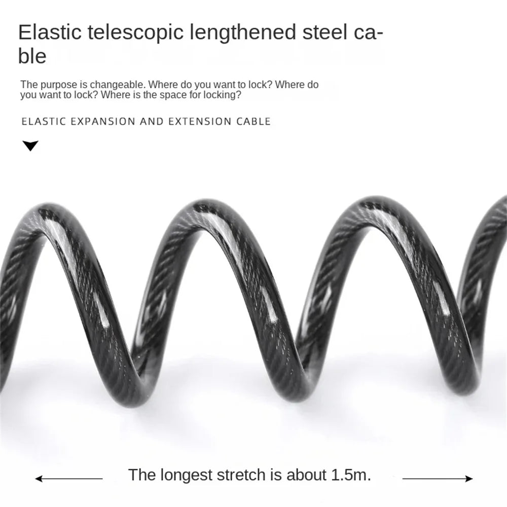 Secure Lock | Bicycle Lock with 4-Digit Combination & Durable Steel Cable | Compact Anti-Theft Solution for Bikes and Helmets