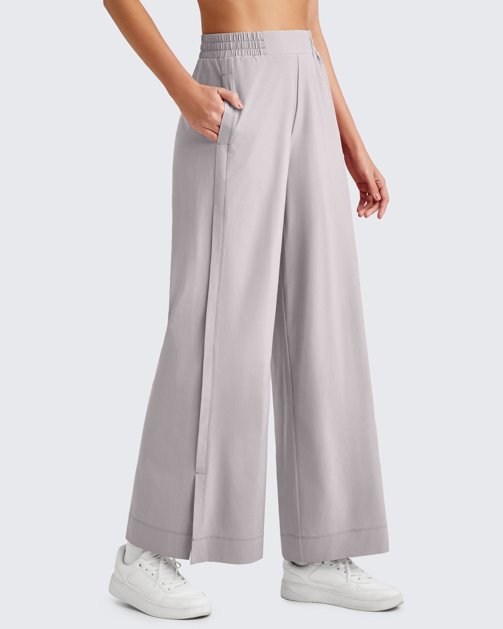 ShiftReady | High-Rise Wide Leg Ankle Pants with Side Slits | Comfortable Fit for Effortless Style