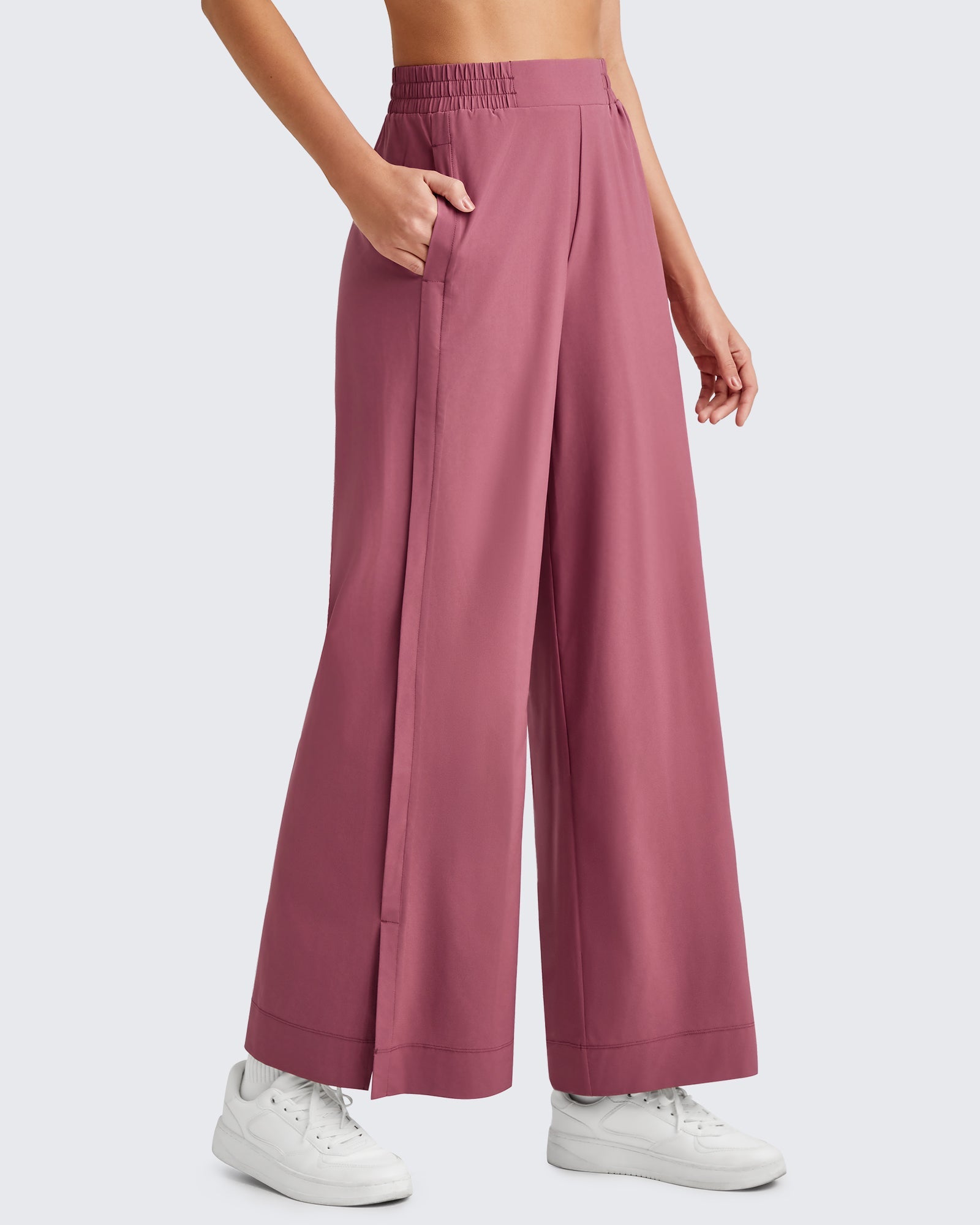 ShiftReady | High-Rise Wide Leg Ankle Pants with Side Slits | Comfortable Fit for Effortless Style