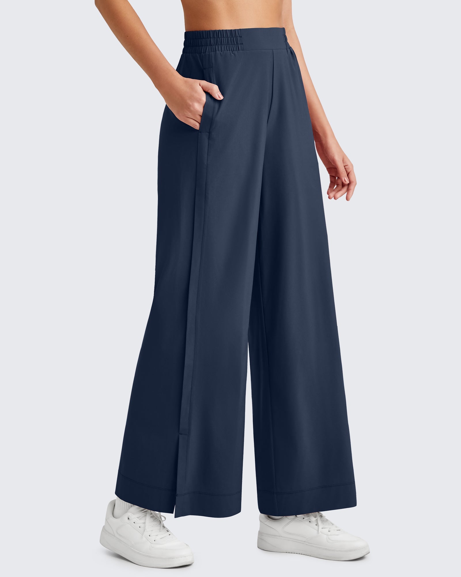 ShiftReady | High-Rise Wide Leg Ankle Pants with Side Slits | Comfortable Fit for Effortless Style
