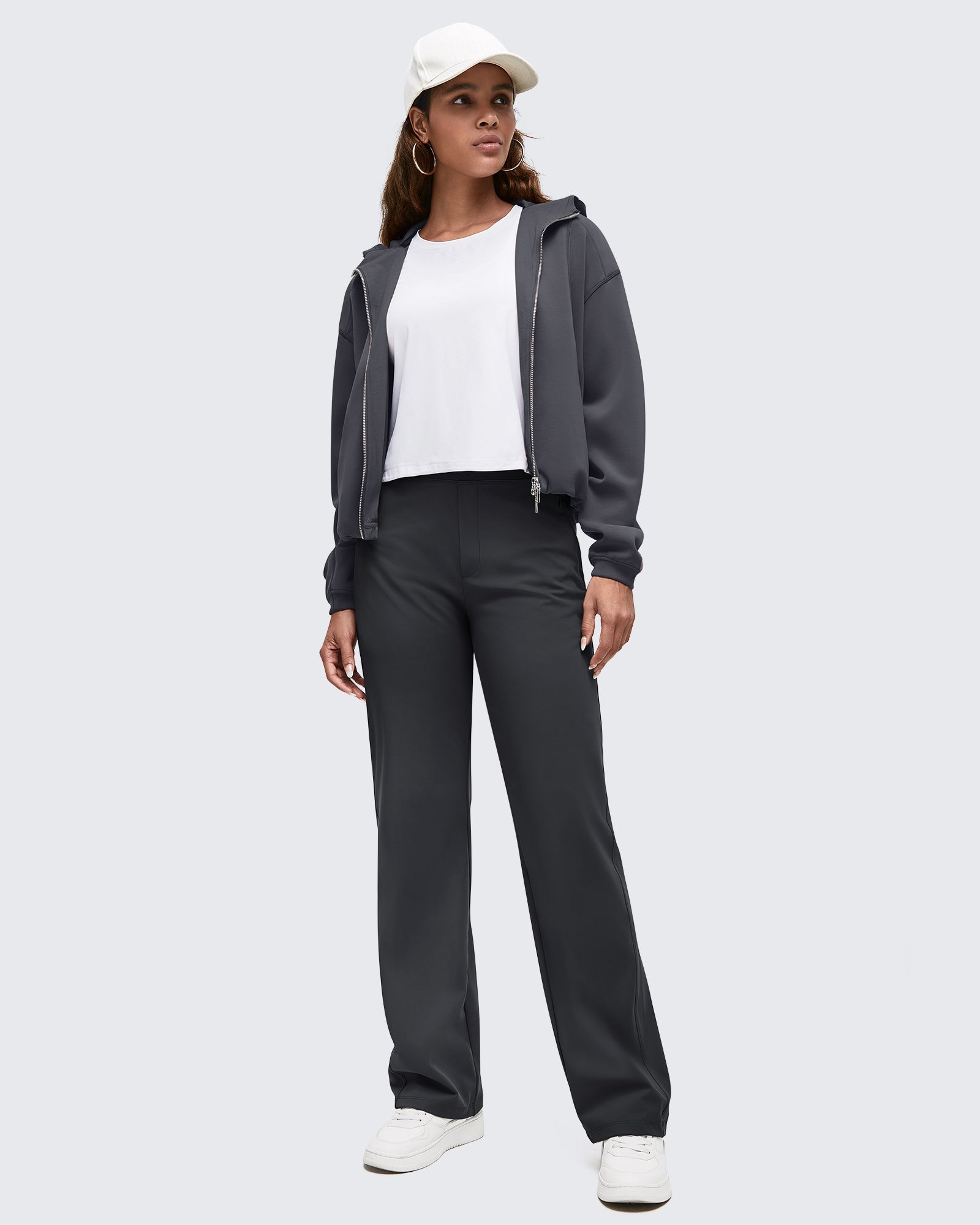 ShiftReady | High Waisted Dress Pants with Hidden Zipper Pockets | Versatile Minimalist Design for Professional Style