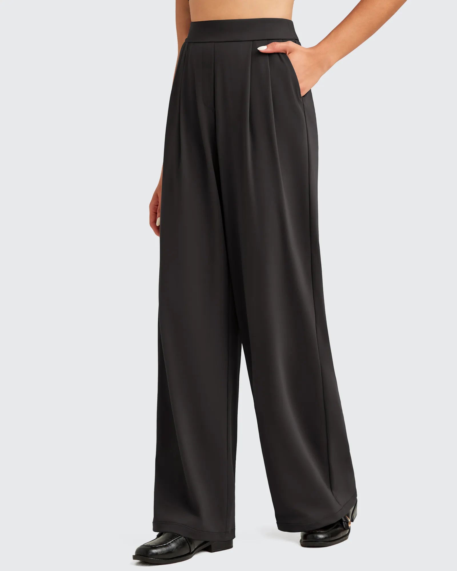 ShiftReady | High Waisted Dressy Casual Trousers with Cool Touch Fabric | Relaxed Fit for All-Day Comfort