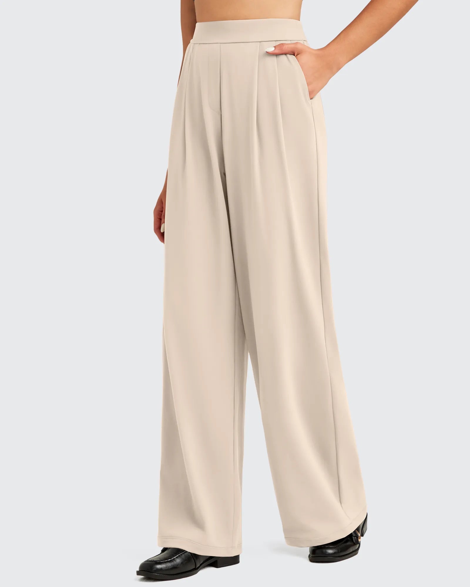 ShiftReady | High Waisted Dressy Casual Trousers with Cool Touch Fabric | Relaxed Fit for All-Day Comfort