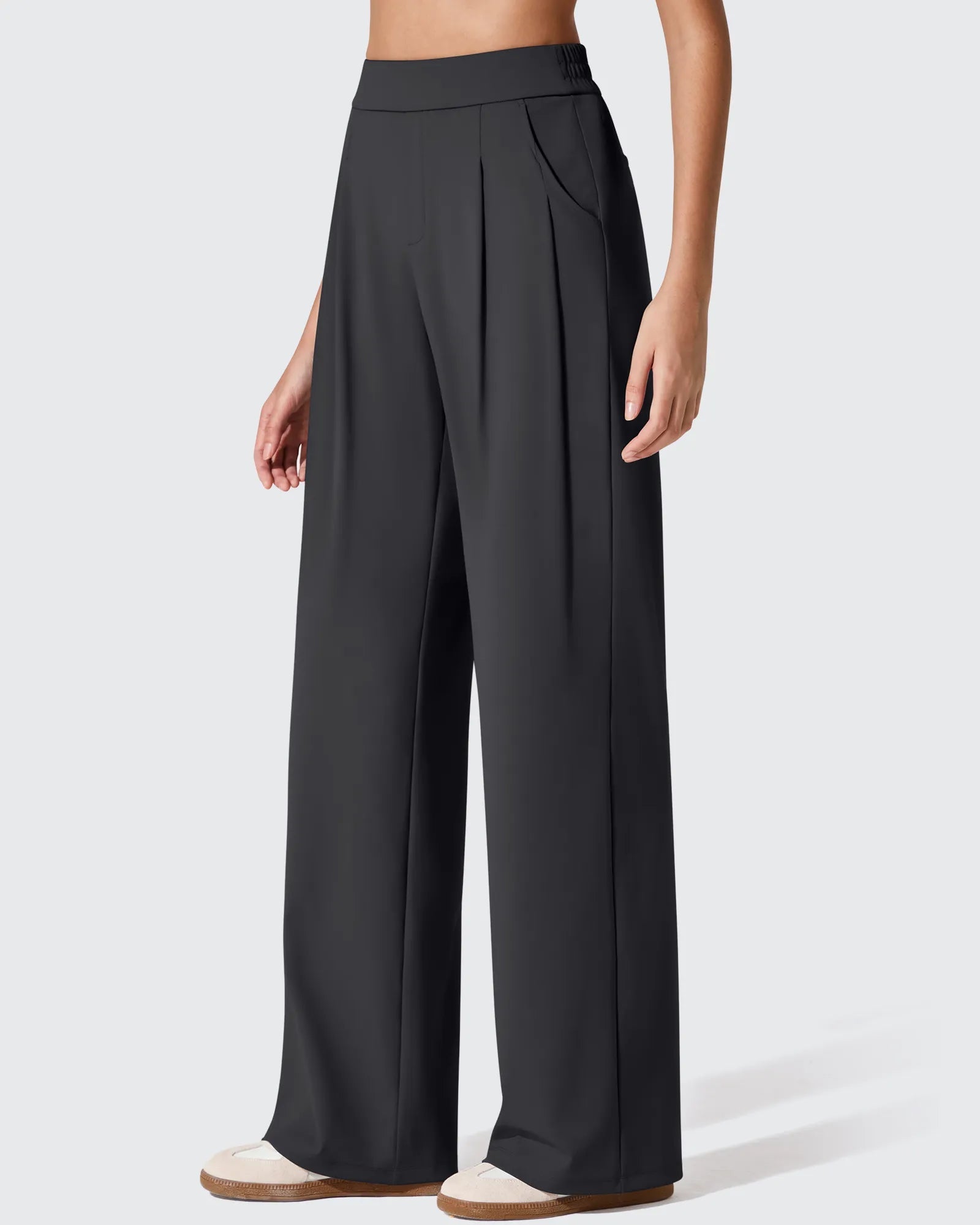 ShiftReady | Wide Leg Dress Pants with 4-Way Stretch Fabric | High-Waisted Design for Flattering Fit