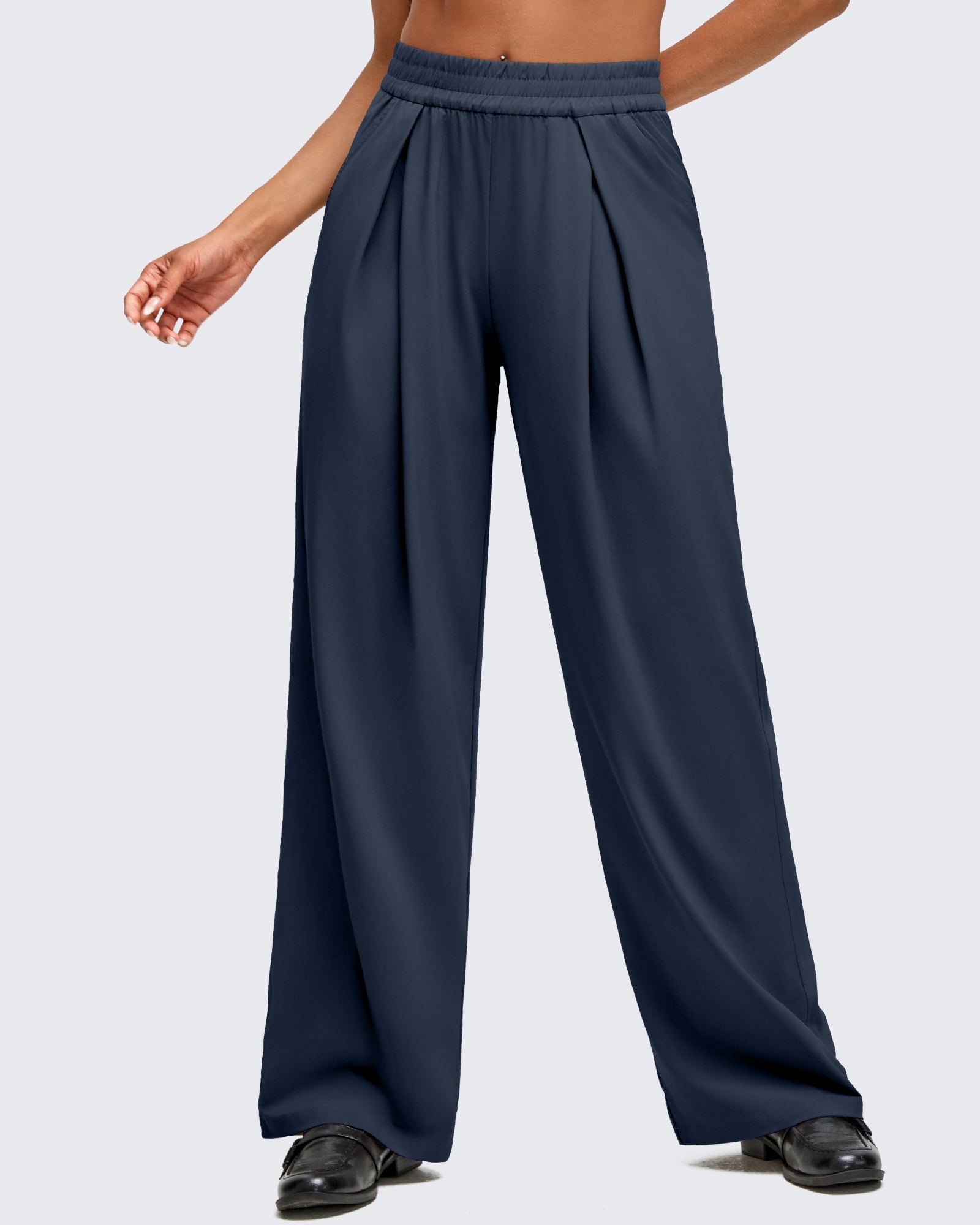ShiftReady | Wide Leg Pants Women with Soft Front Pleats | Flowy Design for Ultimate Comfort and Style
