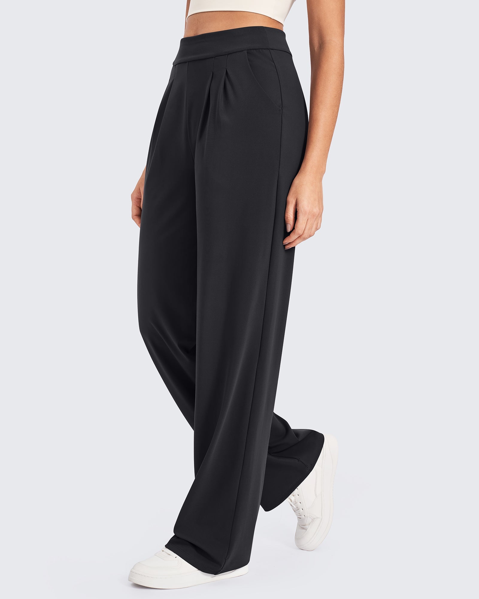 ShiftReady | Women's Wide Leg Pants with High-Waist Design | Comfortable Office Attire for All-Day Style