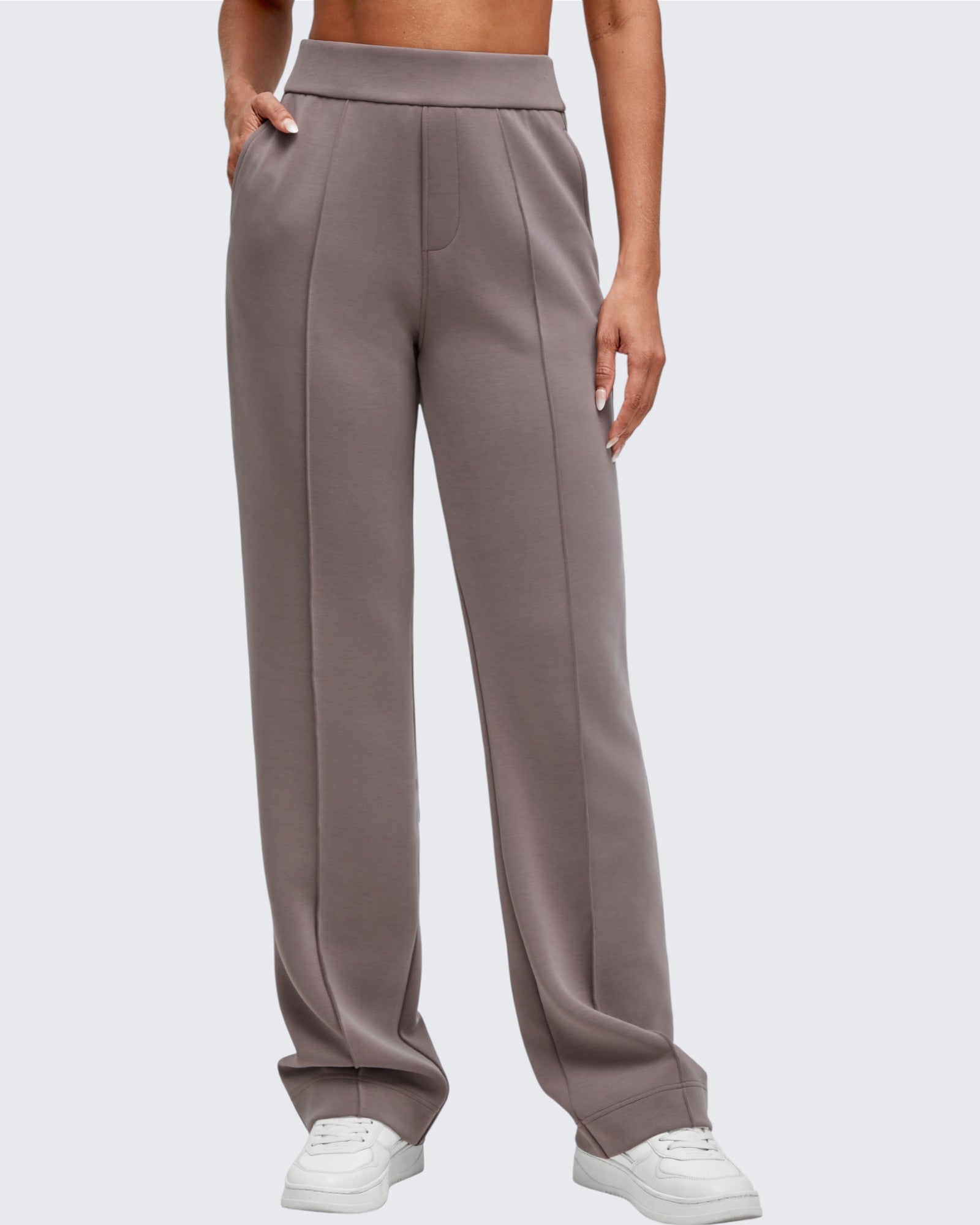 Smoofit | Dress Pants for Women with Elastic High Waist & Soft Stretch Fabric | Comfortable Fit for Everyday Wear