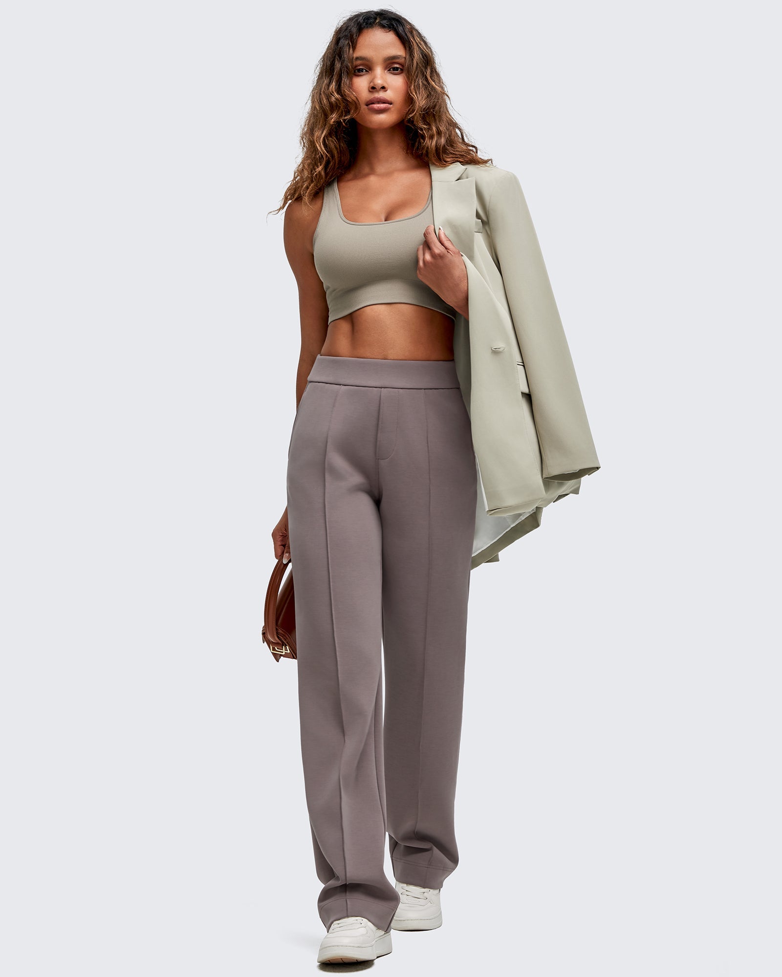 Smoofit | Dress Pants for Women with Elastic High Waist & Soft Stretch Fabric | Comfortable Fit for Everyday Wear