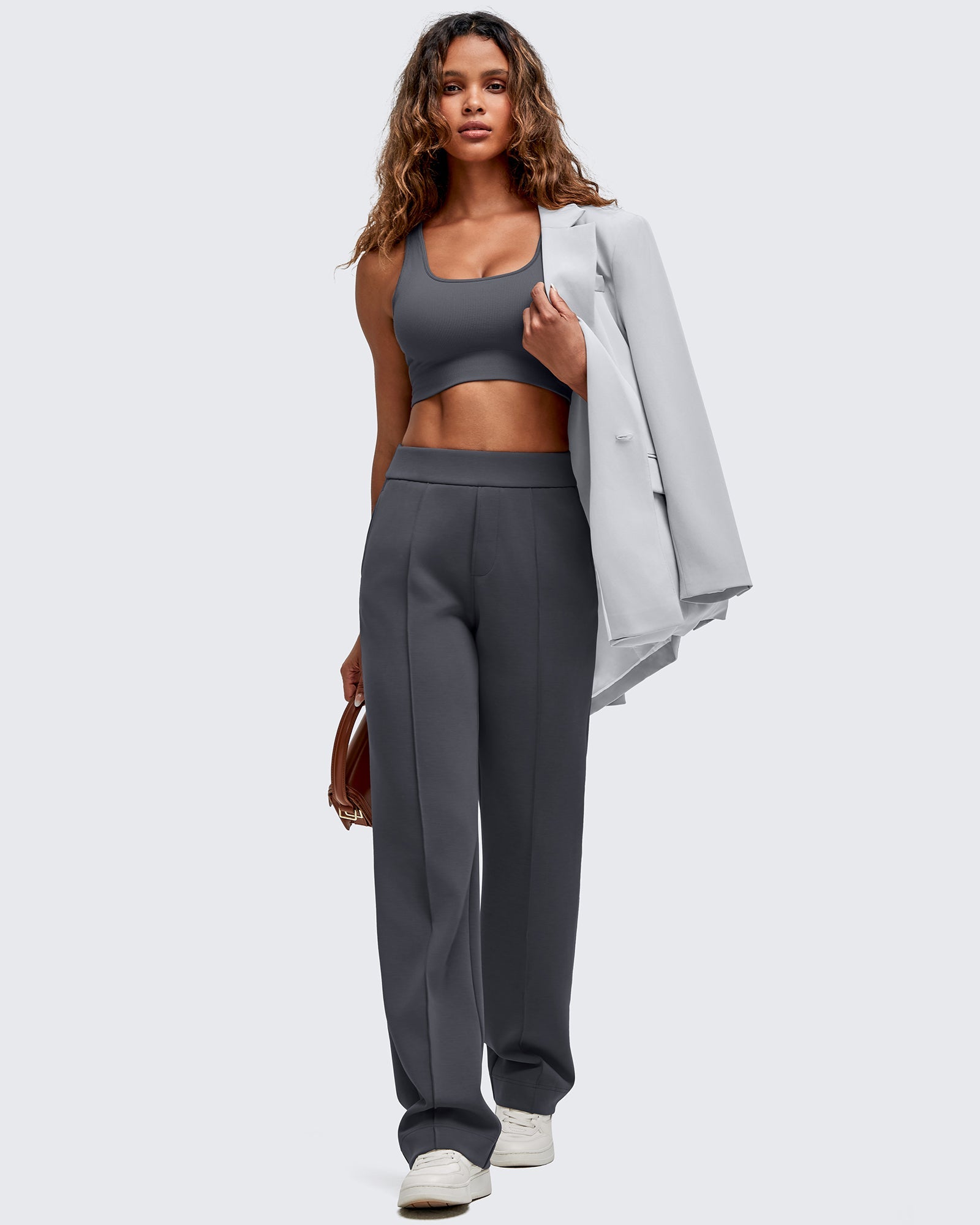 Smoofit | Dress Pants for Women with Elastic High Waist & Soft Stretch Fabric | Comfortable Fit for Everyday Wear