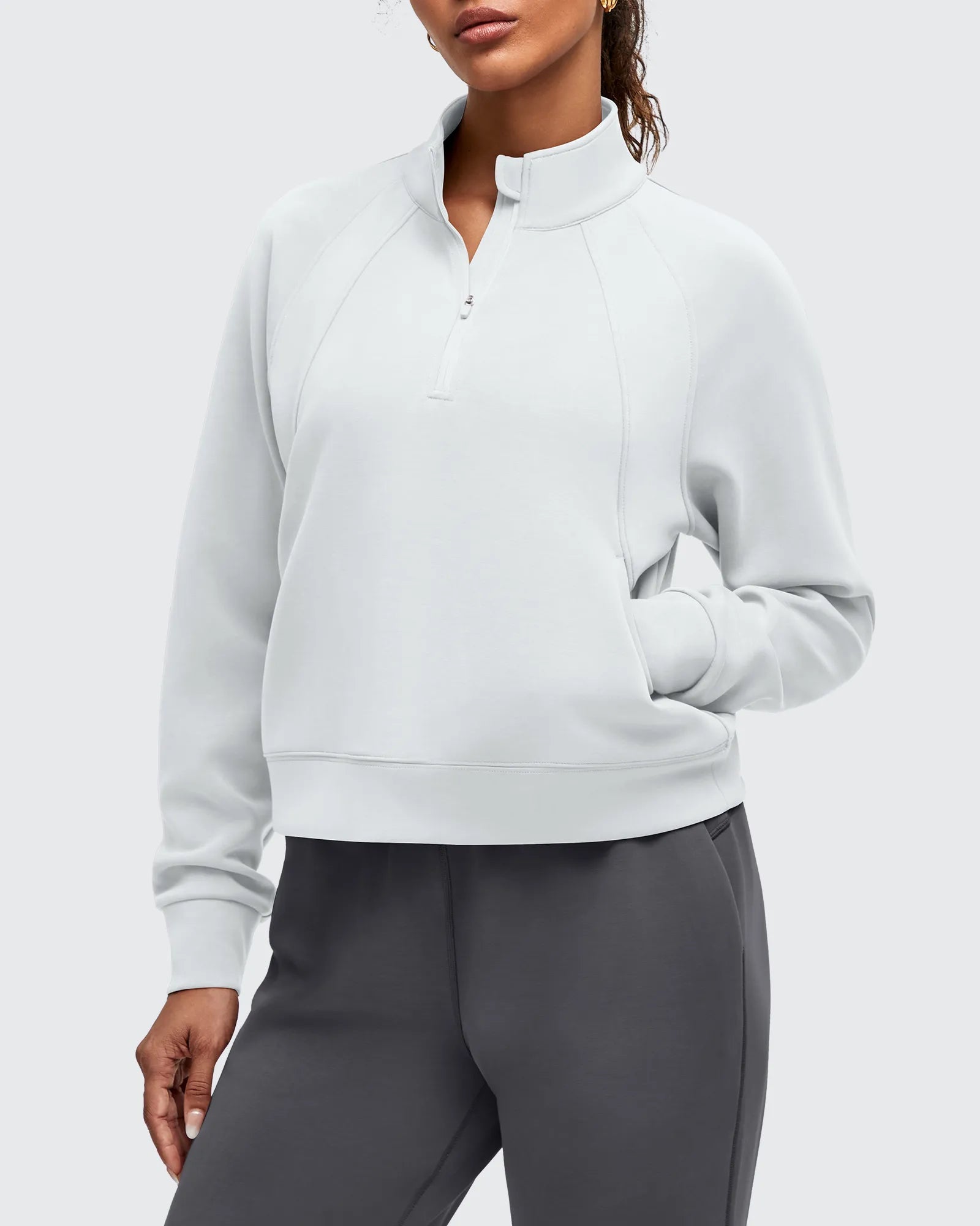 Smoofit | Half Zip Pullover Sweatshirt with Mock Neck & Pockets | Comfortable Fit for Active Lifestyle