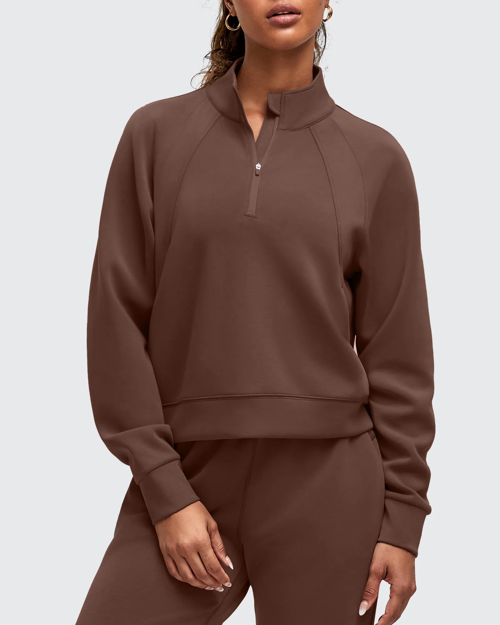 Smoofit | Half Zip Pullover Sweatshirt with Mock Neck & Pockets | Comfortable Fit for Active Lifestyle