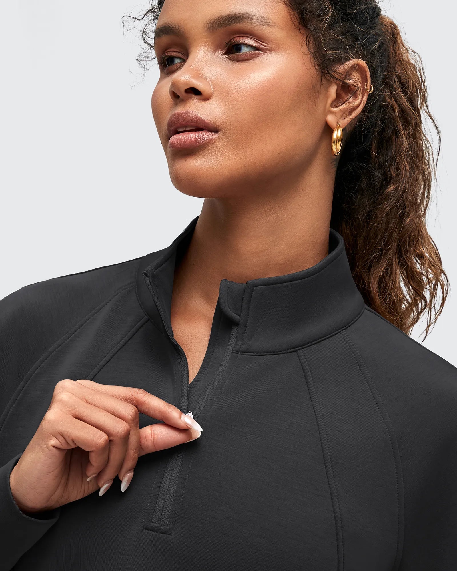 Smoofit | Half Zip Pullover Sweatshirt with Mock Neck & Pockets | Comfortable Fit for Active Lifestyle