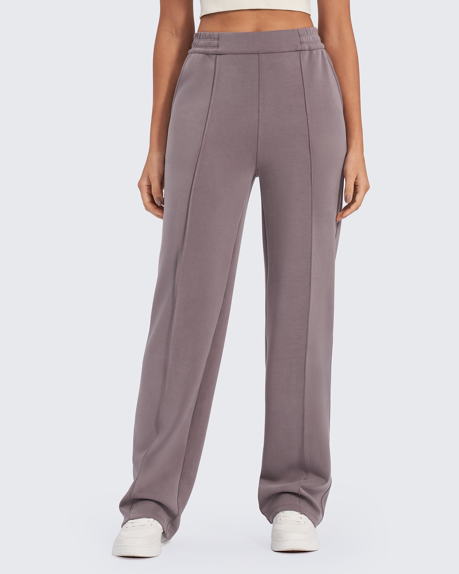 Smoofit | High-Waisted Dress Pants for Women with Elastic Waistband | Comfortable Loose Fit for Everyday Style