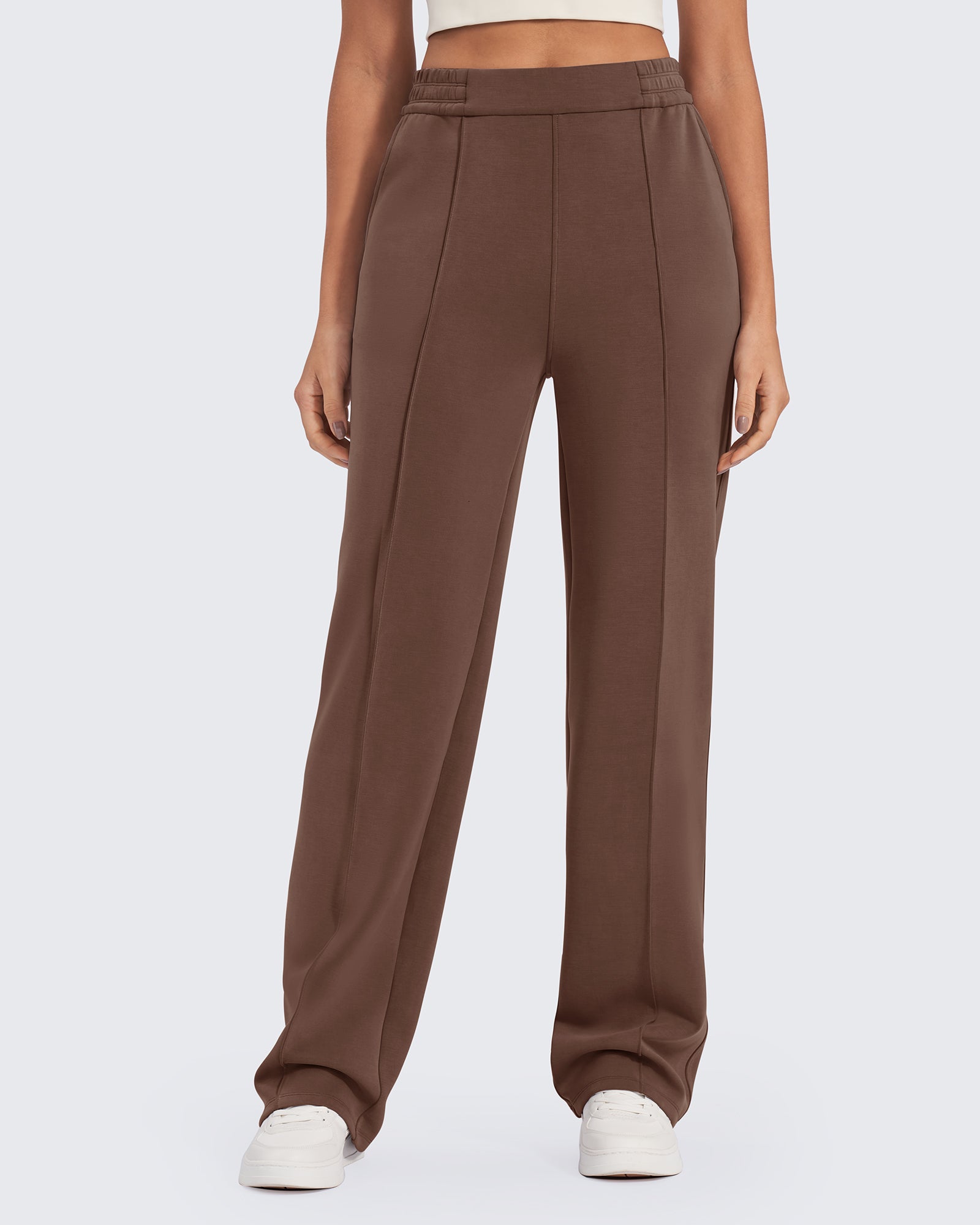 Smoofit | High-Waisted Dress Pants for Women with Elastic Waistband | Comfortable Loose Fit for Everyday Style