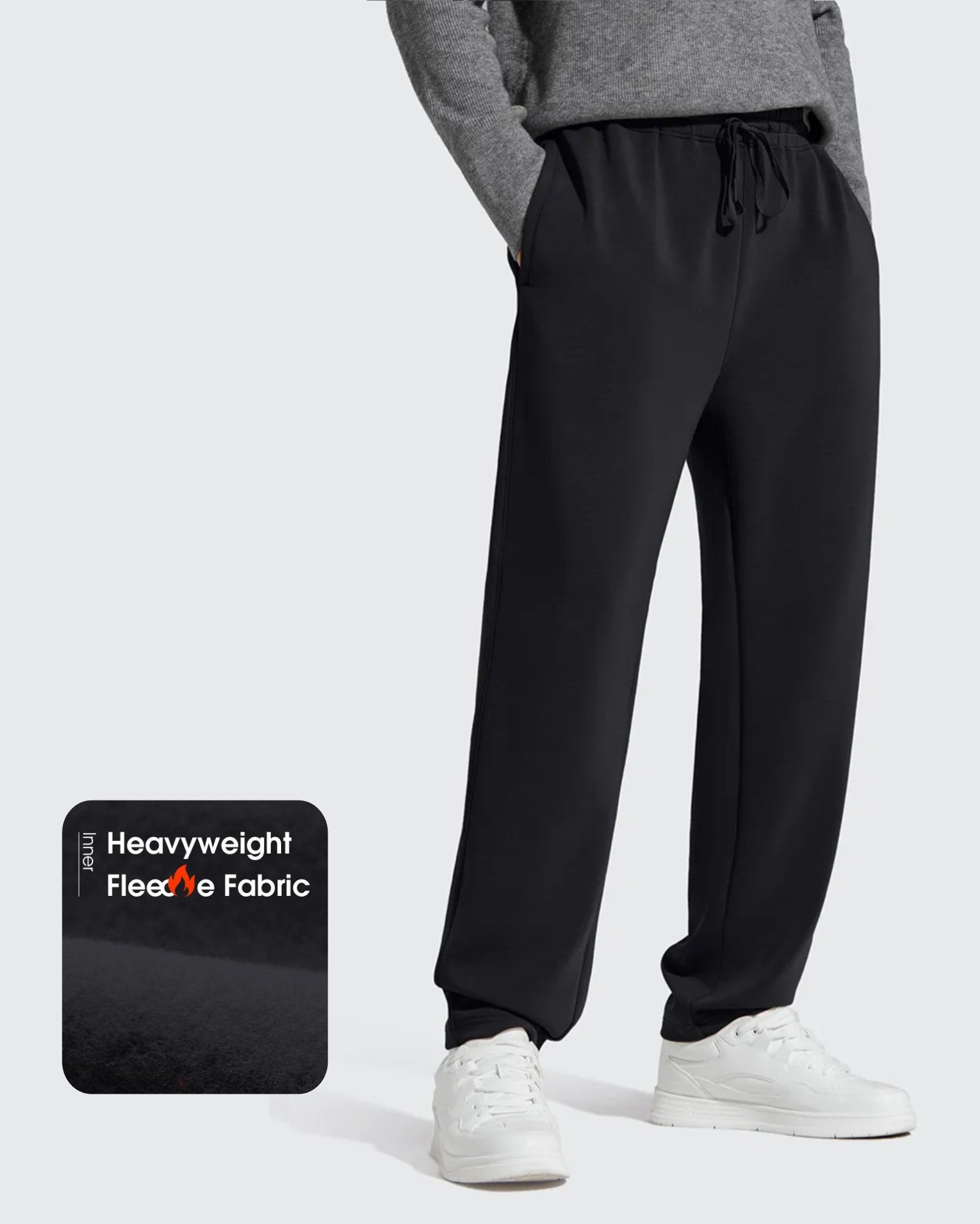 Smoofit | Men's Fleece-Lined Thermal Sweatpants with Drawstring | Comfortable Insulation for Winter Wear
