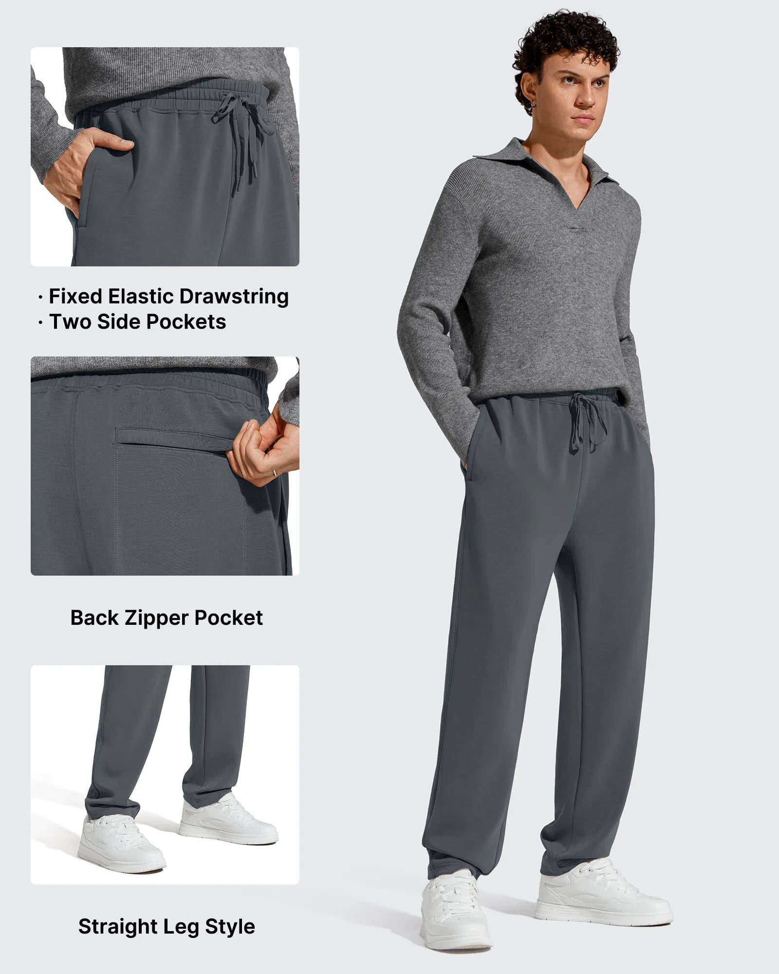 Smoofit | Men's Fleece-Lined Thermal Sweatpants with Drawstring | Comfortable Insulation for Winter Wear