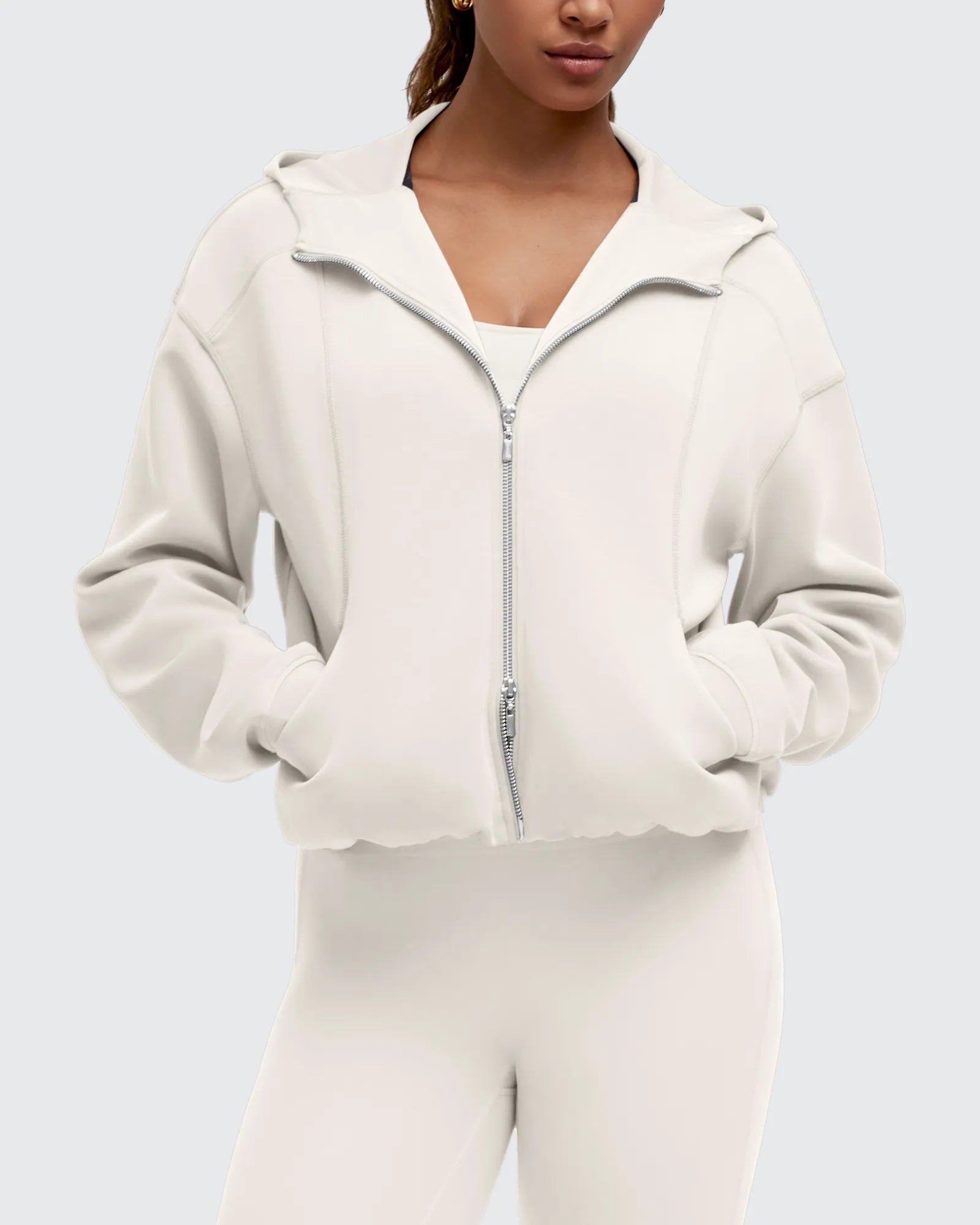 Smoofit | Two-Way Full Zip Hoodie Jacket with Adjustable Fit | Lightweight Comfort for Effortless Layering