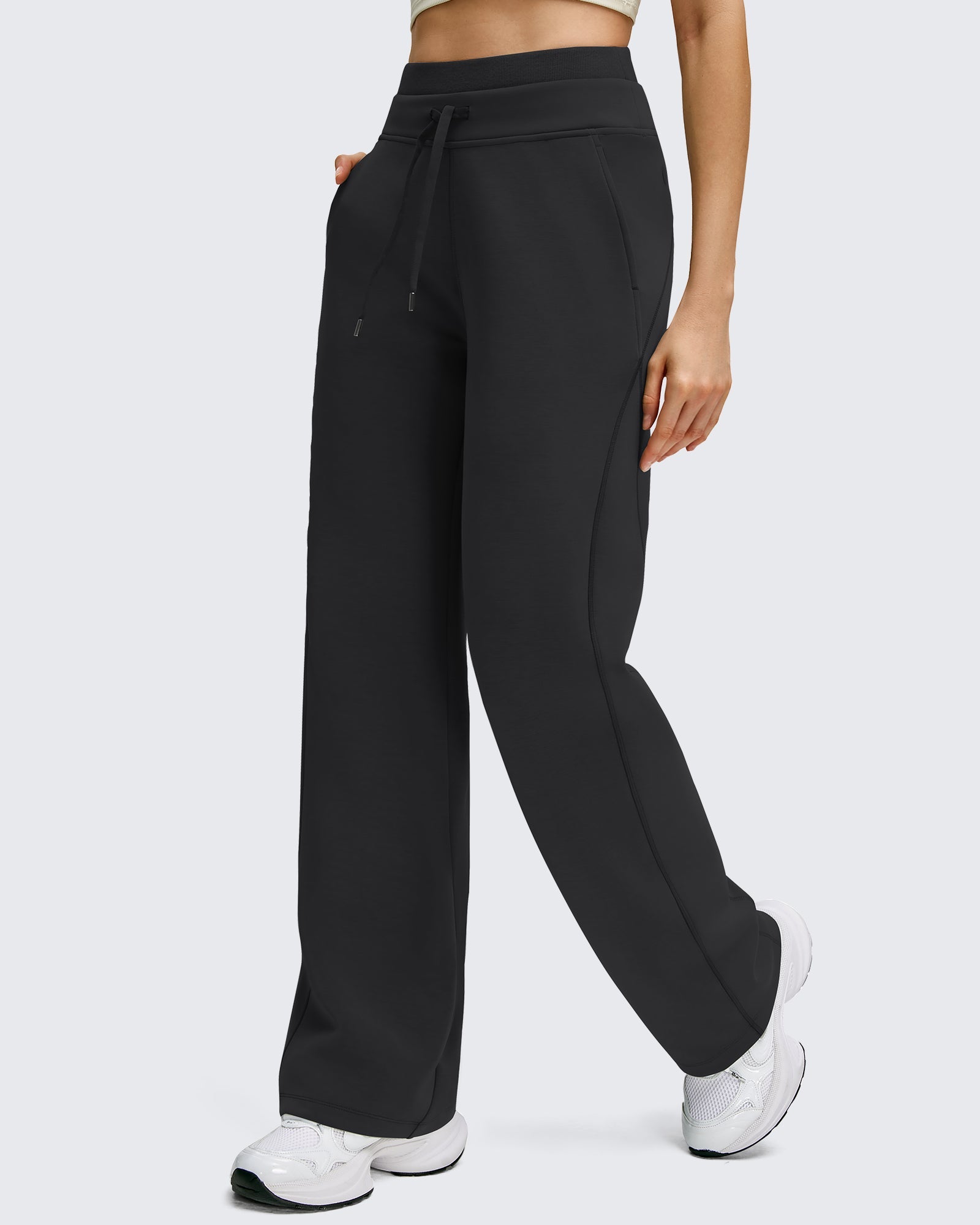 Smoofit | Wide Leg Drawstring Pants with Double Layer Waist | Comfortable Fit for Relaxed Movement