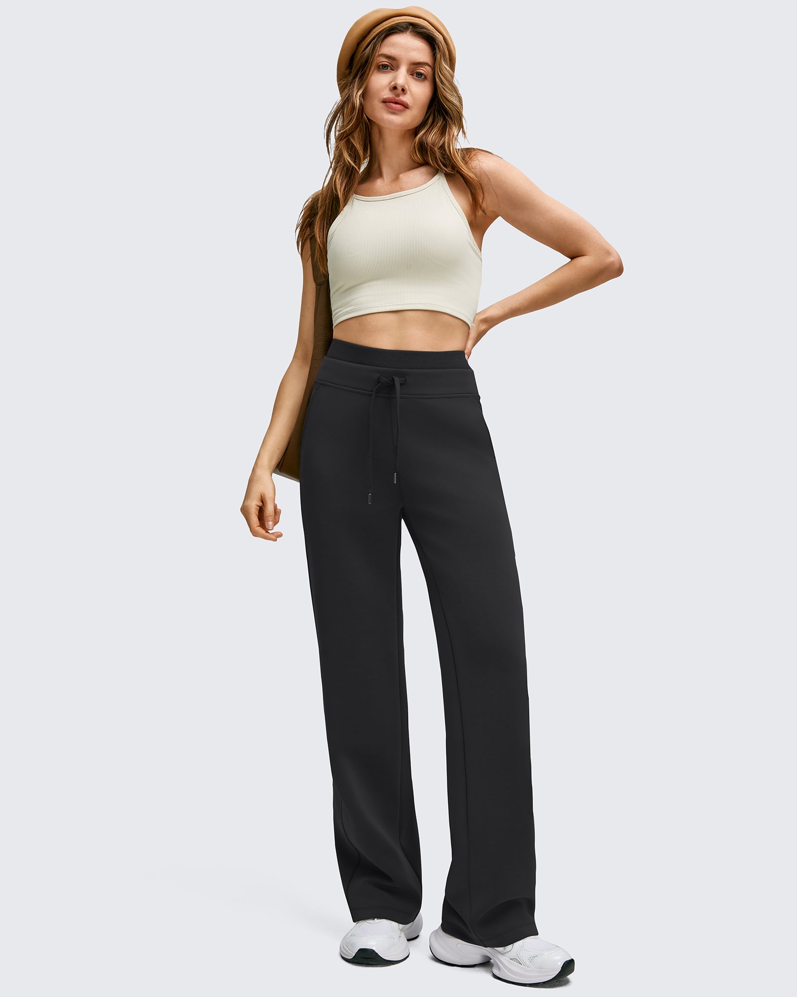 Smoofit | Wide Leg Drawstring Pants with Double Layer Waist | Comfortable Fit for Relaxed Movement