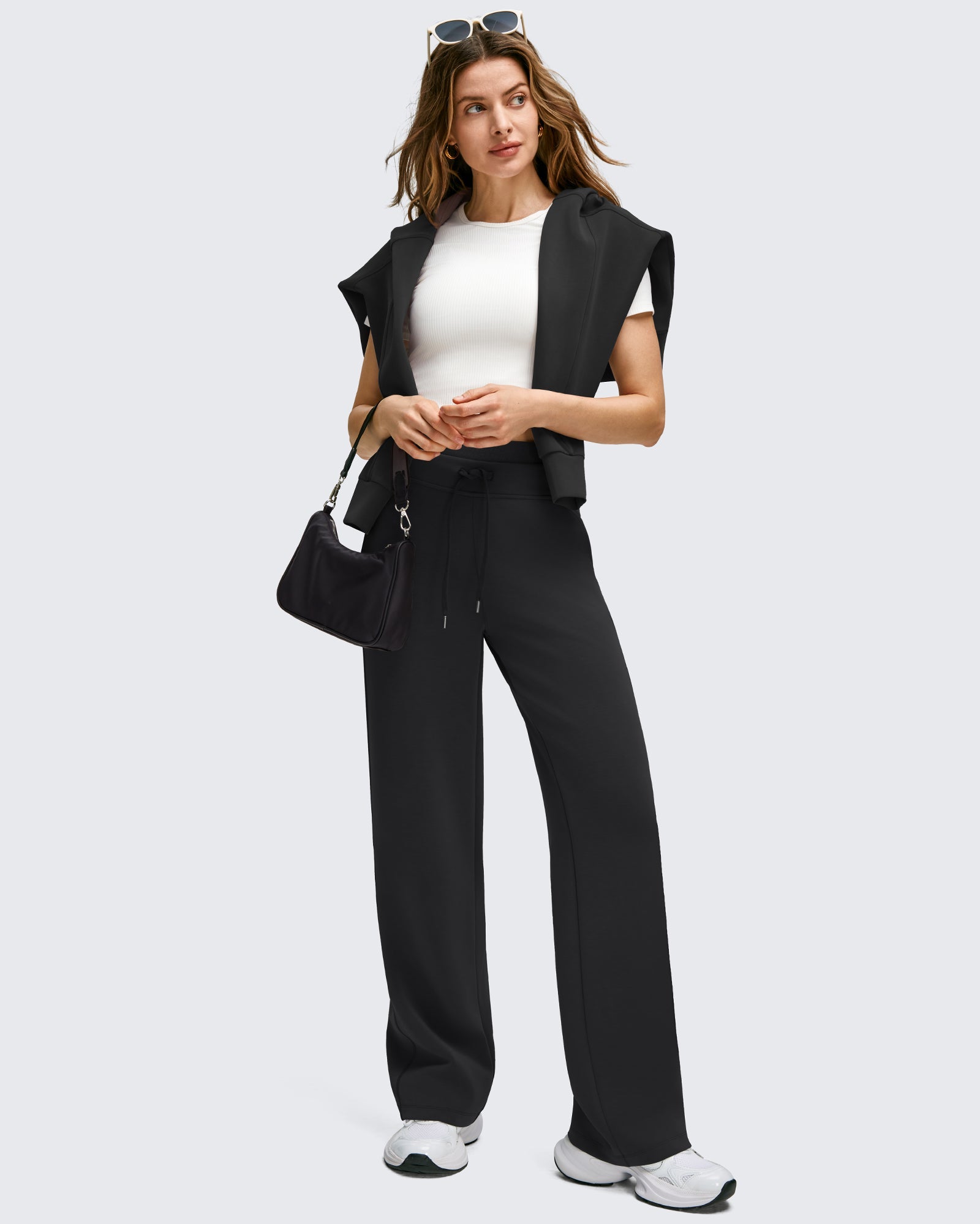 Smoofit | Wide Leg Drawstring Pants with Double Layer Waist | Comfortable Fit for Relaxed Movement