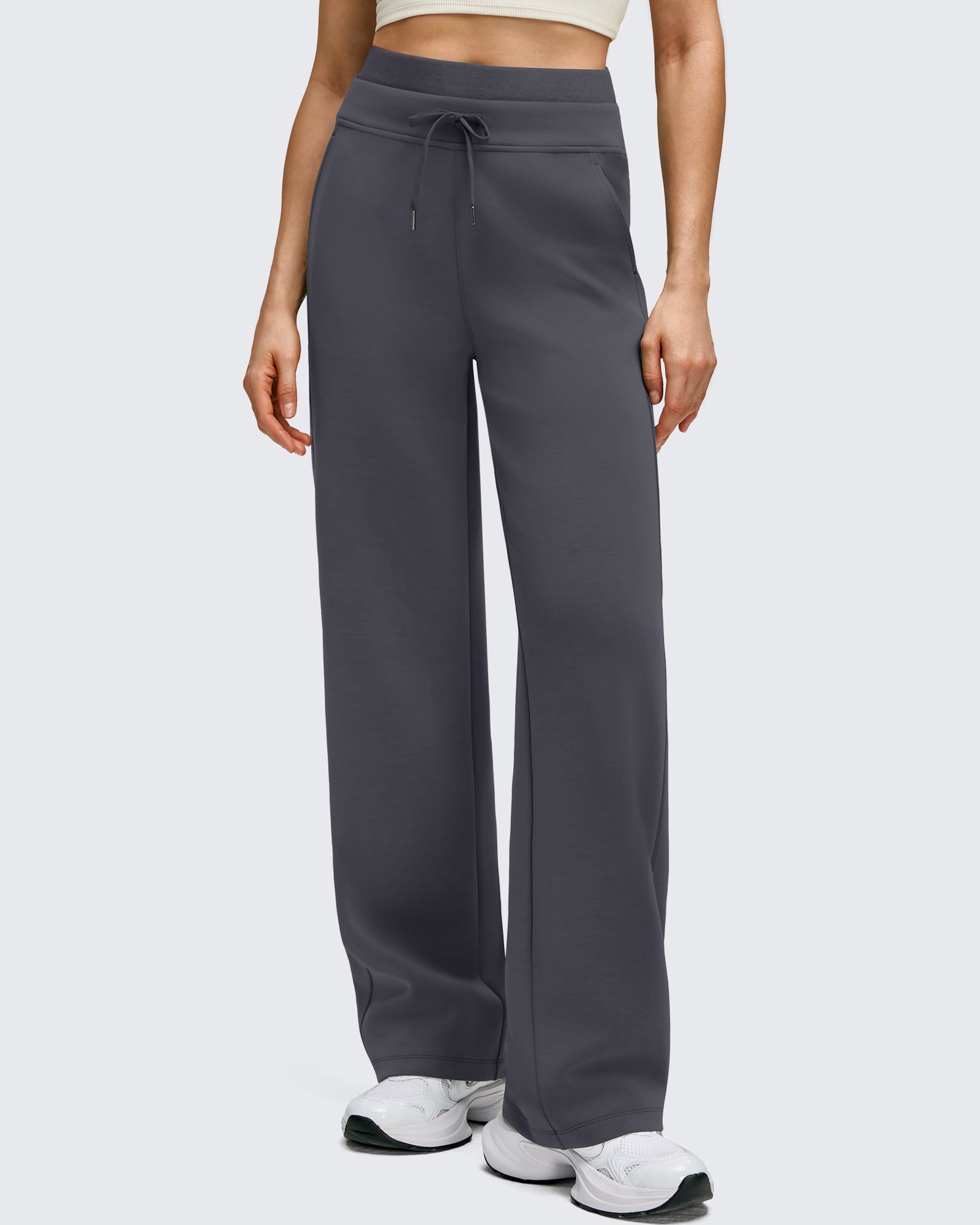 Smoofit | Wide Leg Drawstring Pants with Double Layer Waist | Comfortable Fit for Relaxed Movement