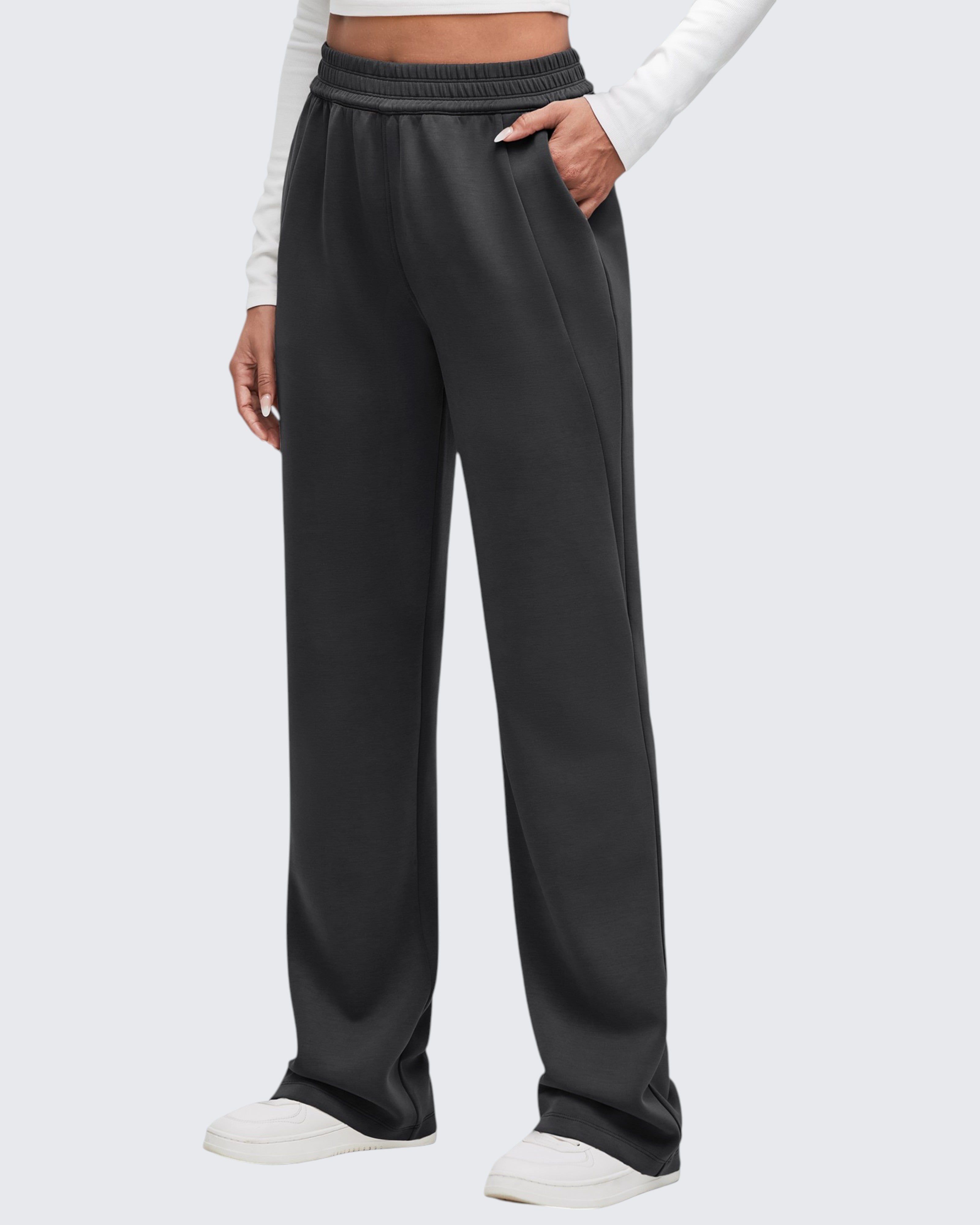 Smoofit | Wide Leg Sweatpants for Women with Elastic Waist | Comfortable Style for Relaxing or Outings