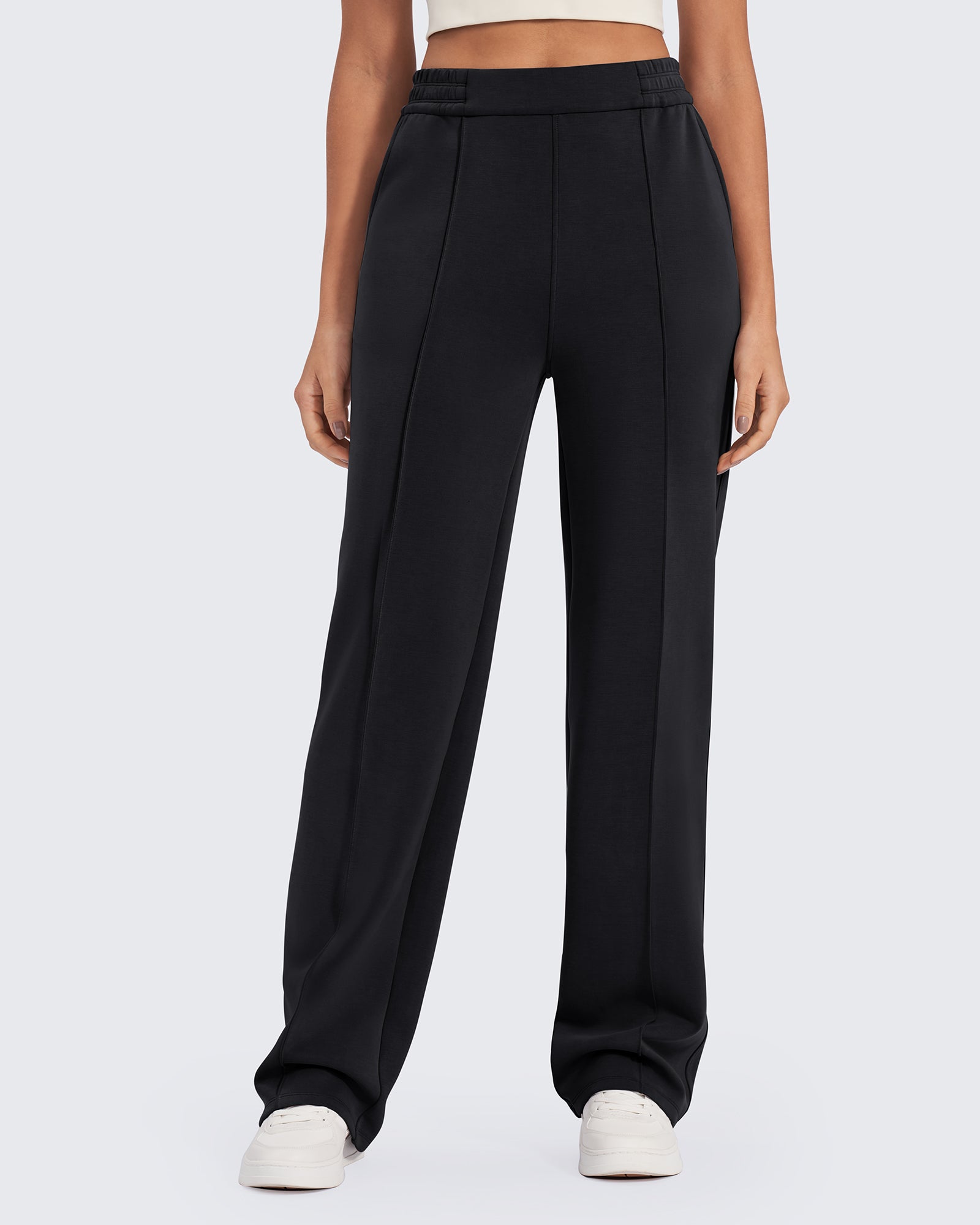 Smoofit | Women's Dress Pants with High-Rise Elastic Waistband | Comfortable Fit for All-Day Wear