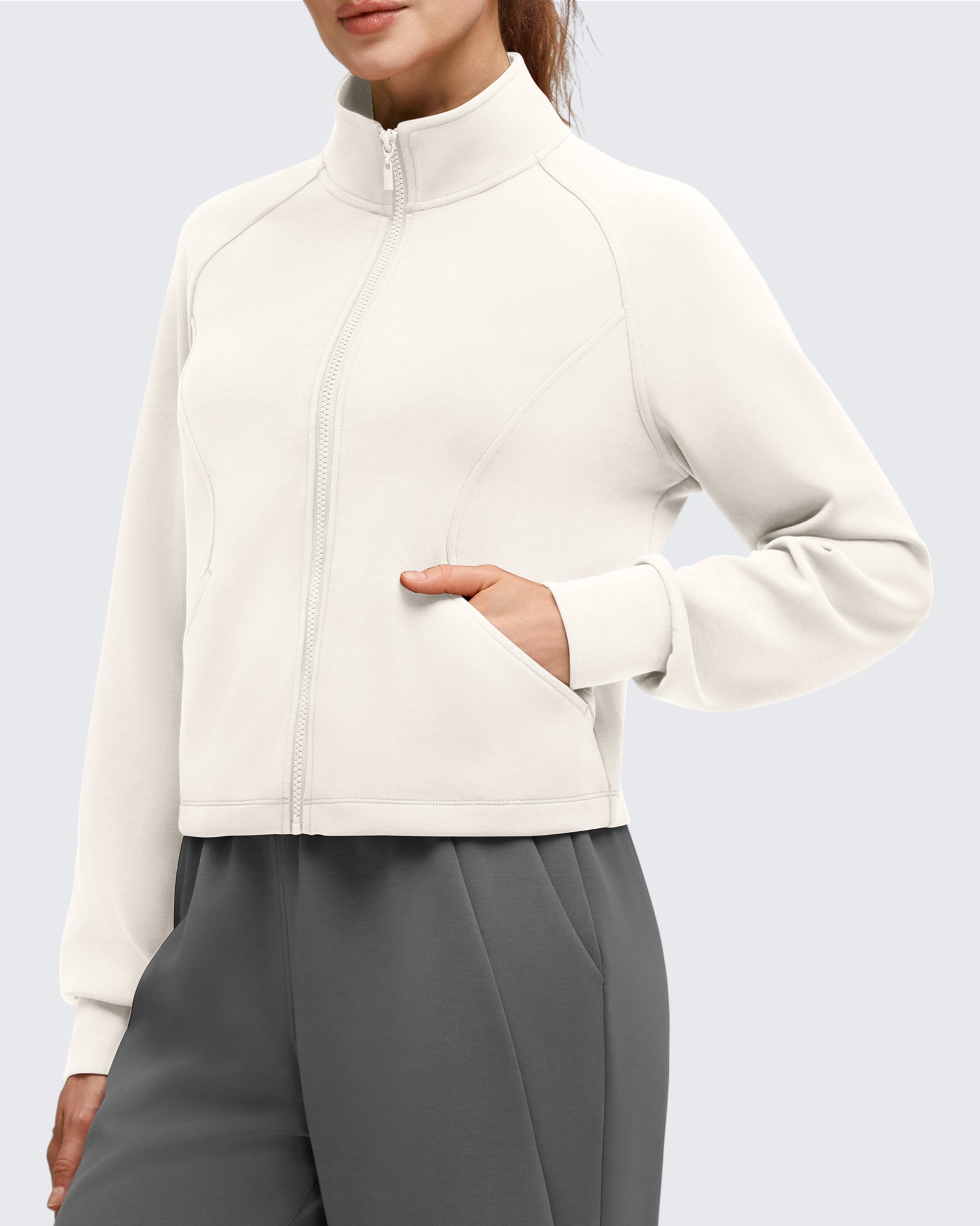 Smoofit | Women's Modal Zip-Up Sweatshirt with Pockets | Stylish Layering for Active and Casual Wear