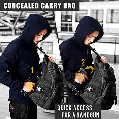 Tactical EDC Sling Bag with Water-Resistant Fabric & Molle System | Versatile Sling Backpack for Outdoor Activities