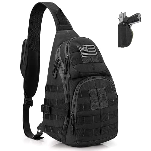 Tactical EDC Sling Bag with Water-Resistant Fabric & Molle System | Versatile Sling Backpack for Outdoor Activities