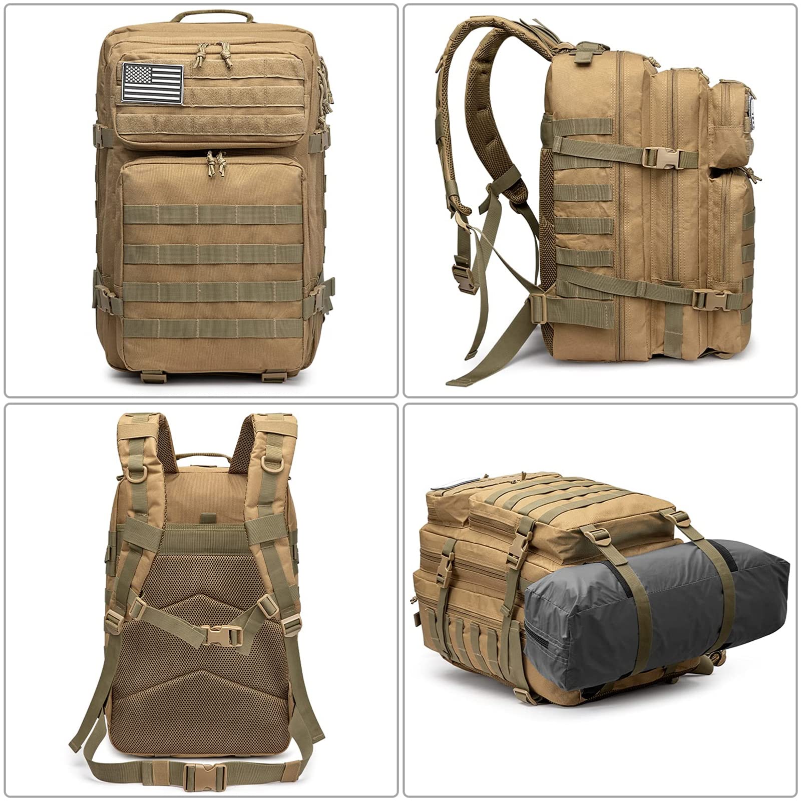 Tactical Gear | 45L Military Backpack with Molle System & Hydration Compatibility | Durable Water-Resistant Design for Outdoor Adventures
