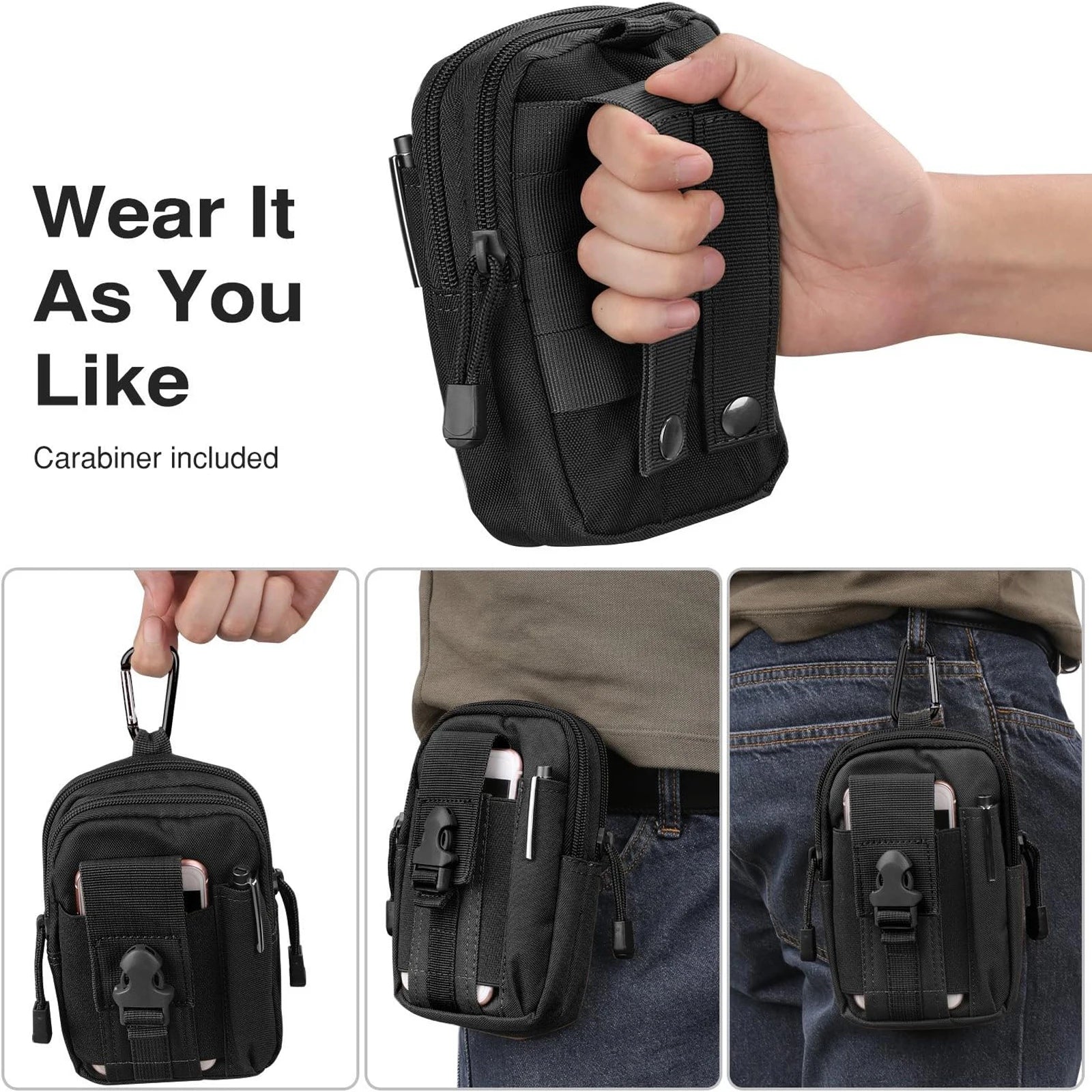 Tactical Molle Fanny Pack | Multi-Pocket Design with Adjustable Straps | Durable Outdoor Bag for Hiking and Camping