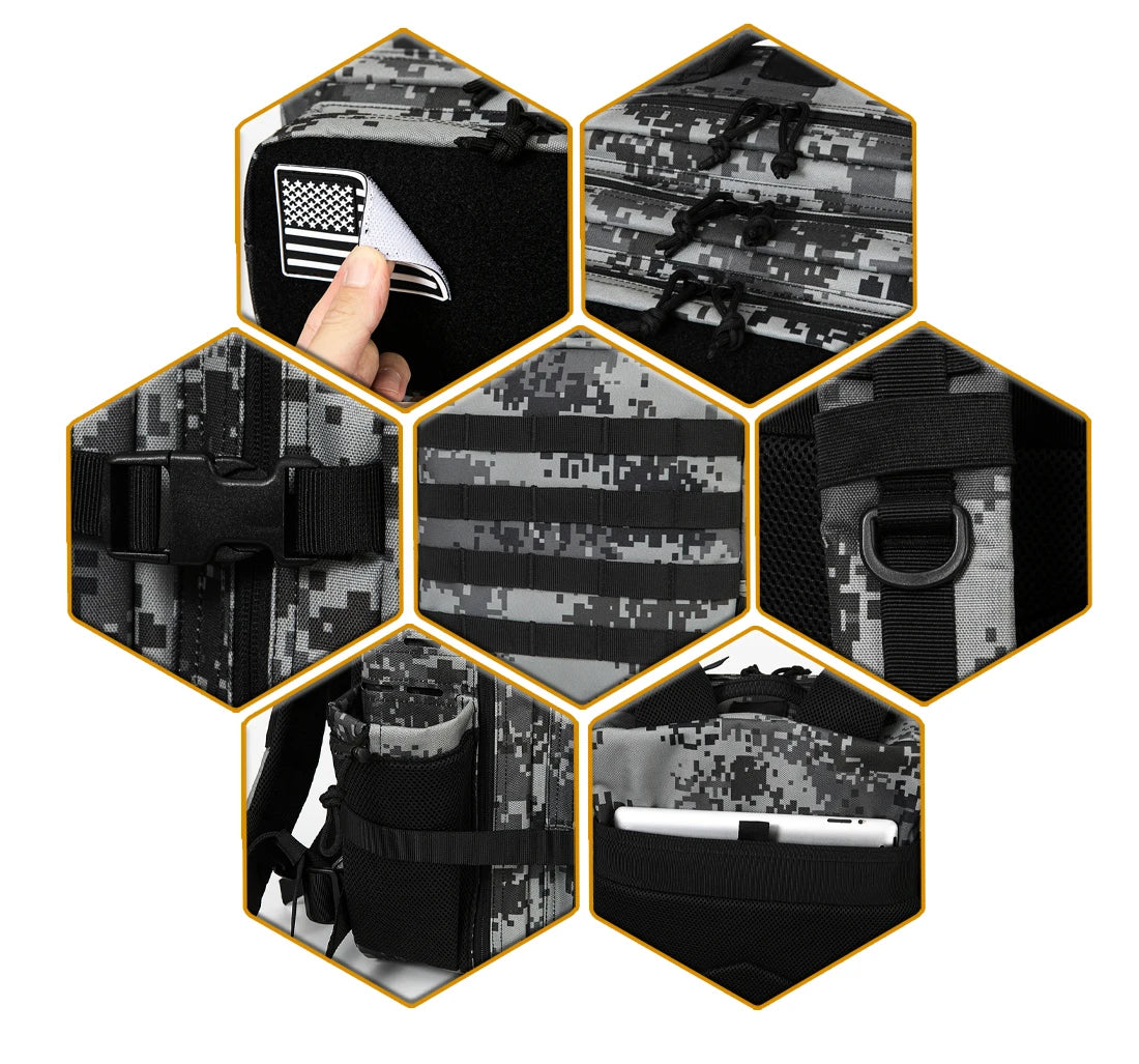 Tactical Outdoor Gear | 45L Travel Backpack with Waterproof Design | Versatile Rucksack for Hiking and Everyday Use