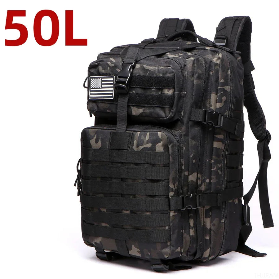 Tactical Sports | Travel Backpack with Waterproof Nylon & Molle System | Versatile Rucksack for Hiking and Camping