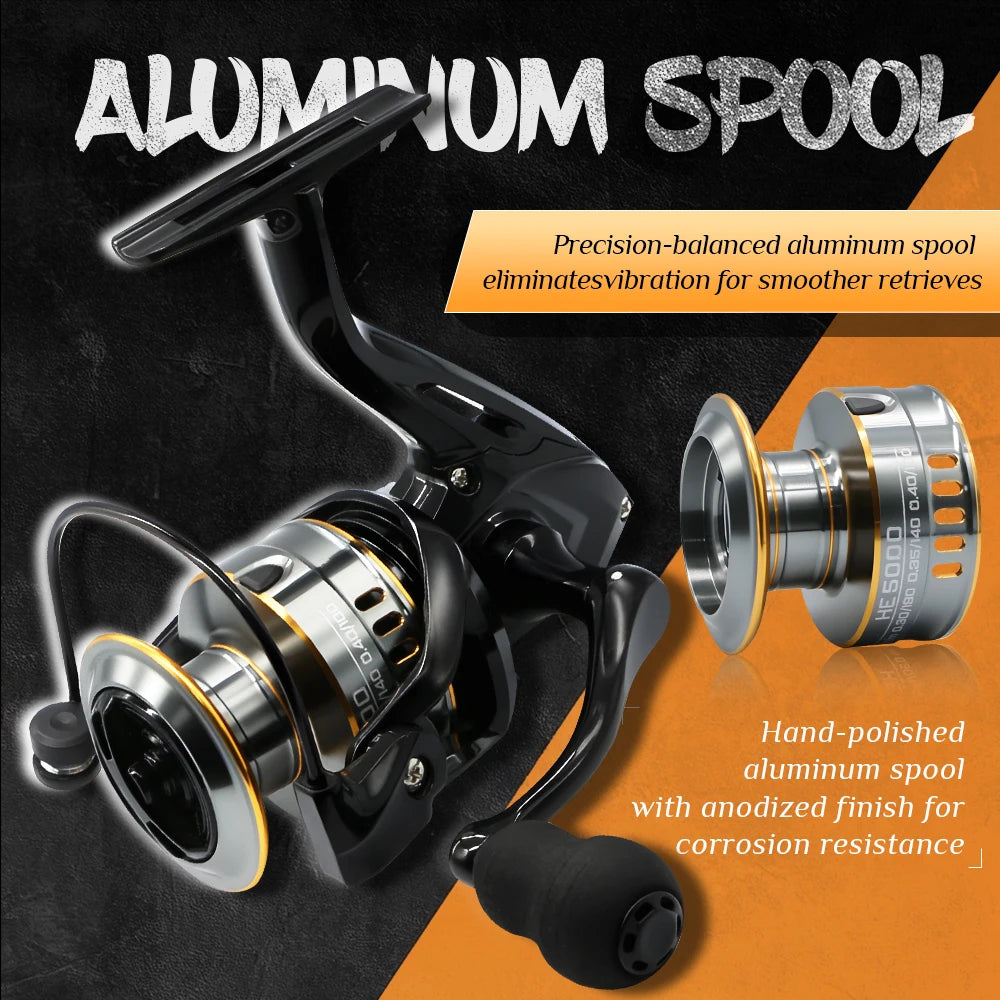 Ultralight Spinning Fishing Reel with 5.2:1 Gear Ratio | Perfect for Saltwater and Freshwater Adventures