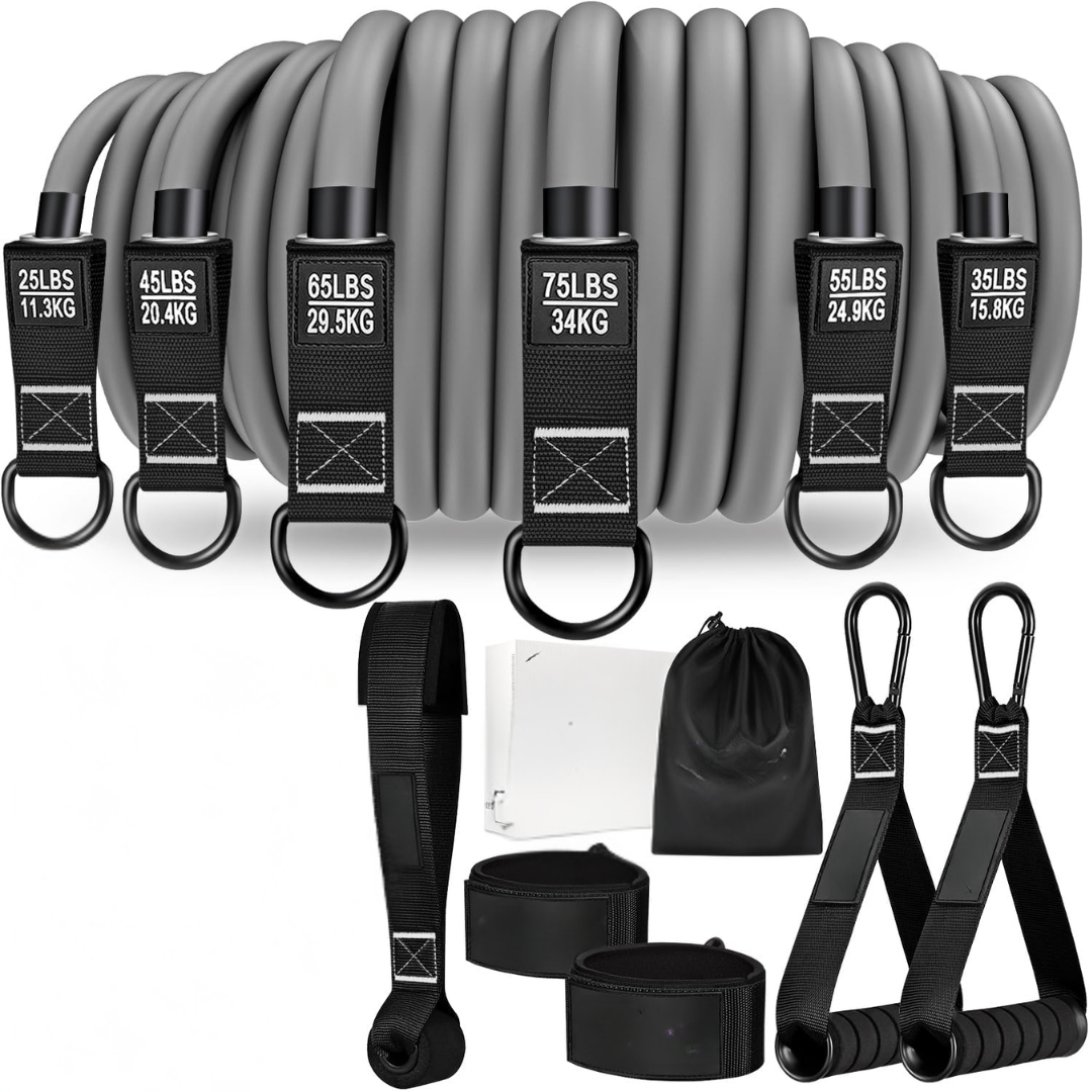 Versatile Resistance Bands Set | Adjustable Exercise Bands with Door Anchor & Ankle Straps for Effective Home Workouts