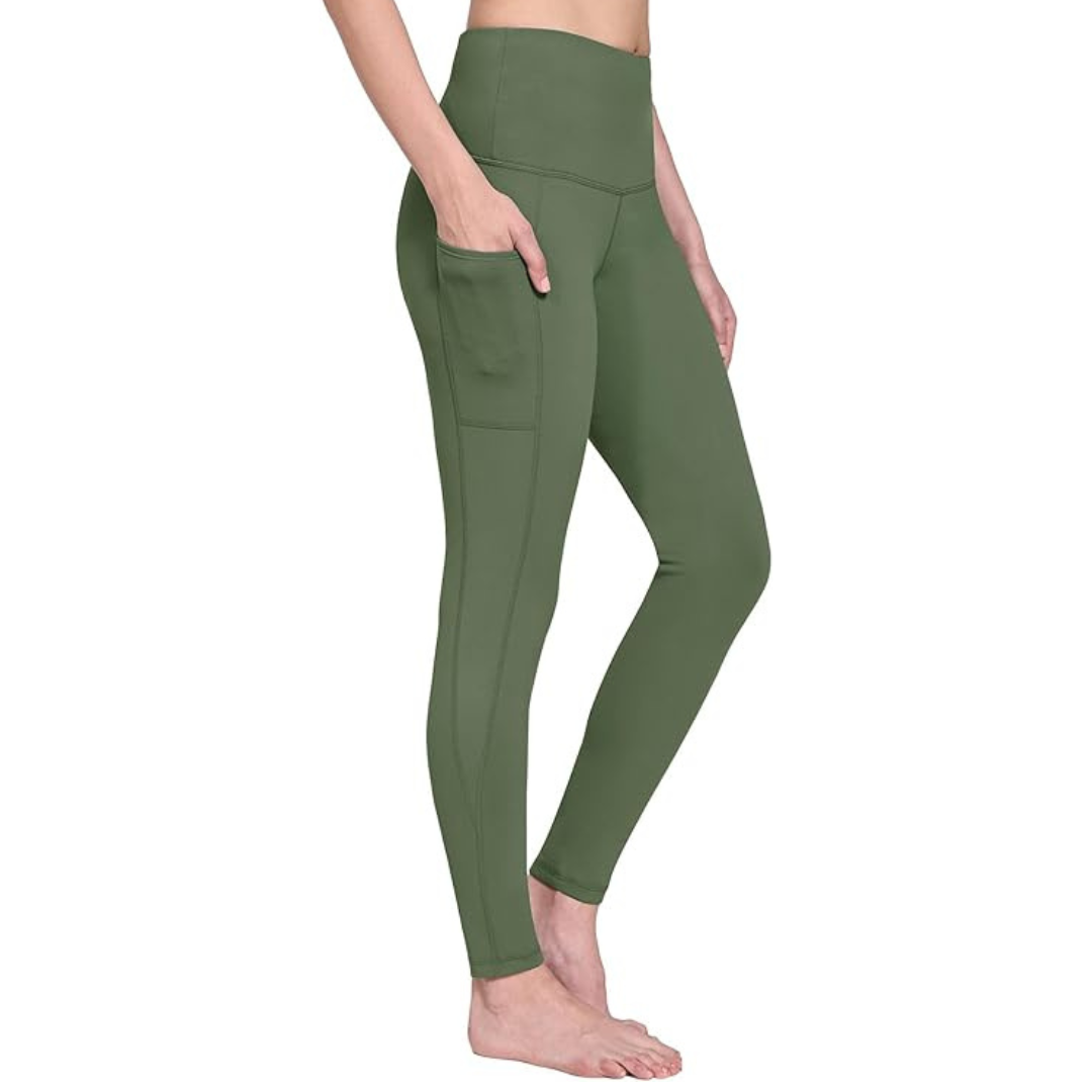 Women's Fleece Lined Leggings with Pockets | High Waist for Warmth and Comfort